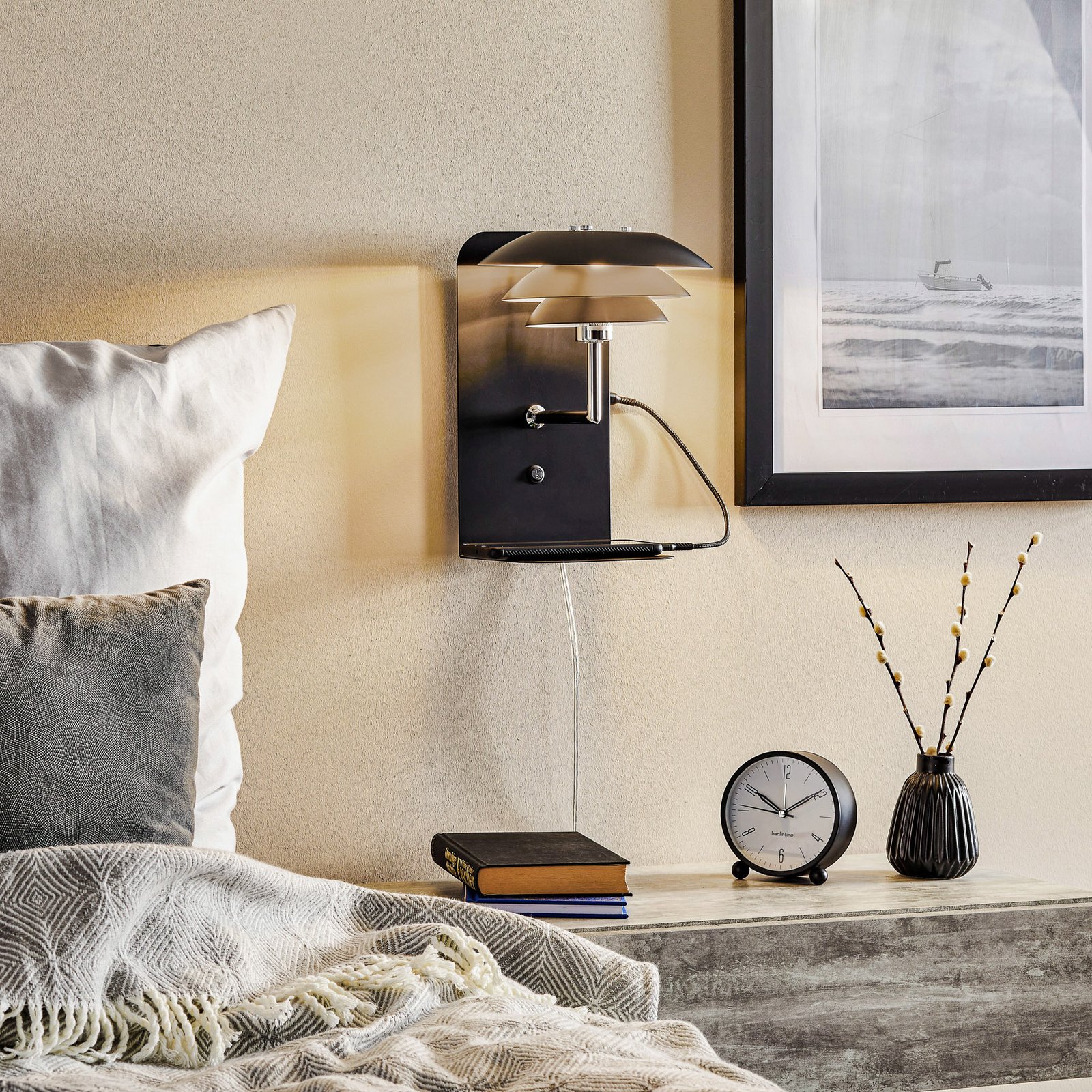 DL20 Usb Schap Incl. Lamp Zwart - DybergLarsen