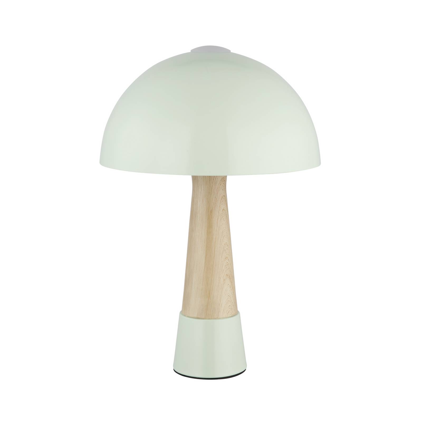 Tischlampe Paulin, grün matt/holzoptik, Metall, Höhe 36,5 cm