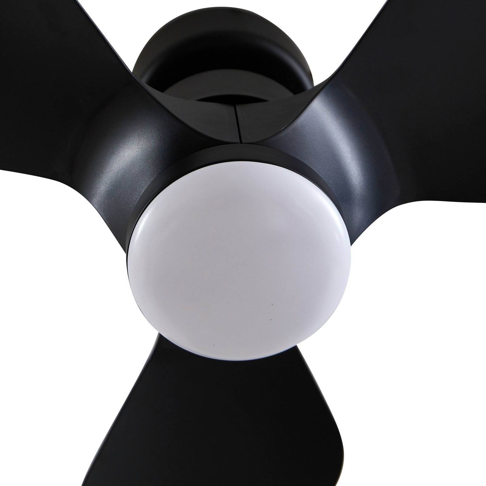 Stropný ventilátor Lindby LED Enon, čierny, DC motor, tichý