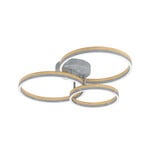 Cadinaro LED ceiling lamp, grey/wood, 73 cm, dimmable - Stars of Light