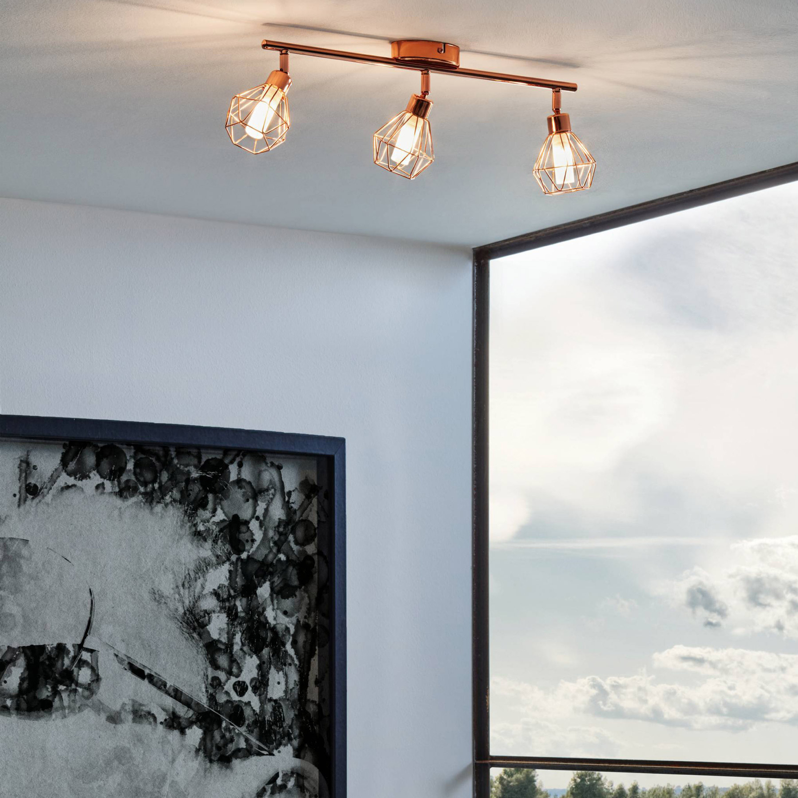 Zapata LED ceiling light, 3-bulb