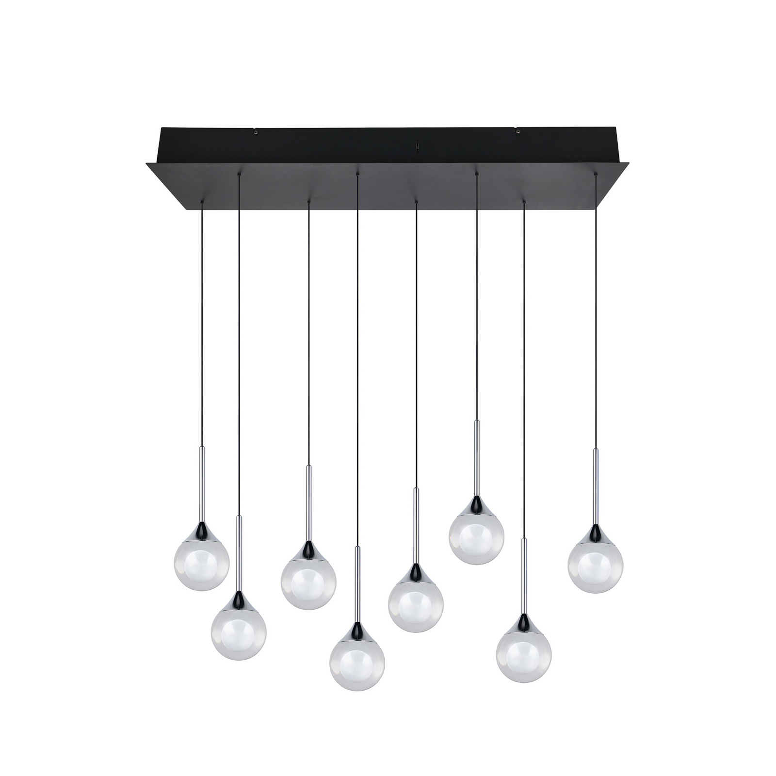 LED piekaramā lampa „Calista“, hromēta, garums 90 cm, metāls/stikls, 8 spuldzes LED piekaramā lampa „Calista“, hromēta, garums 90 cm, metāls/stikls, 8 spuldzes