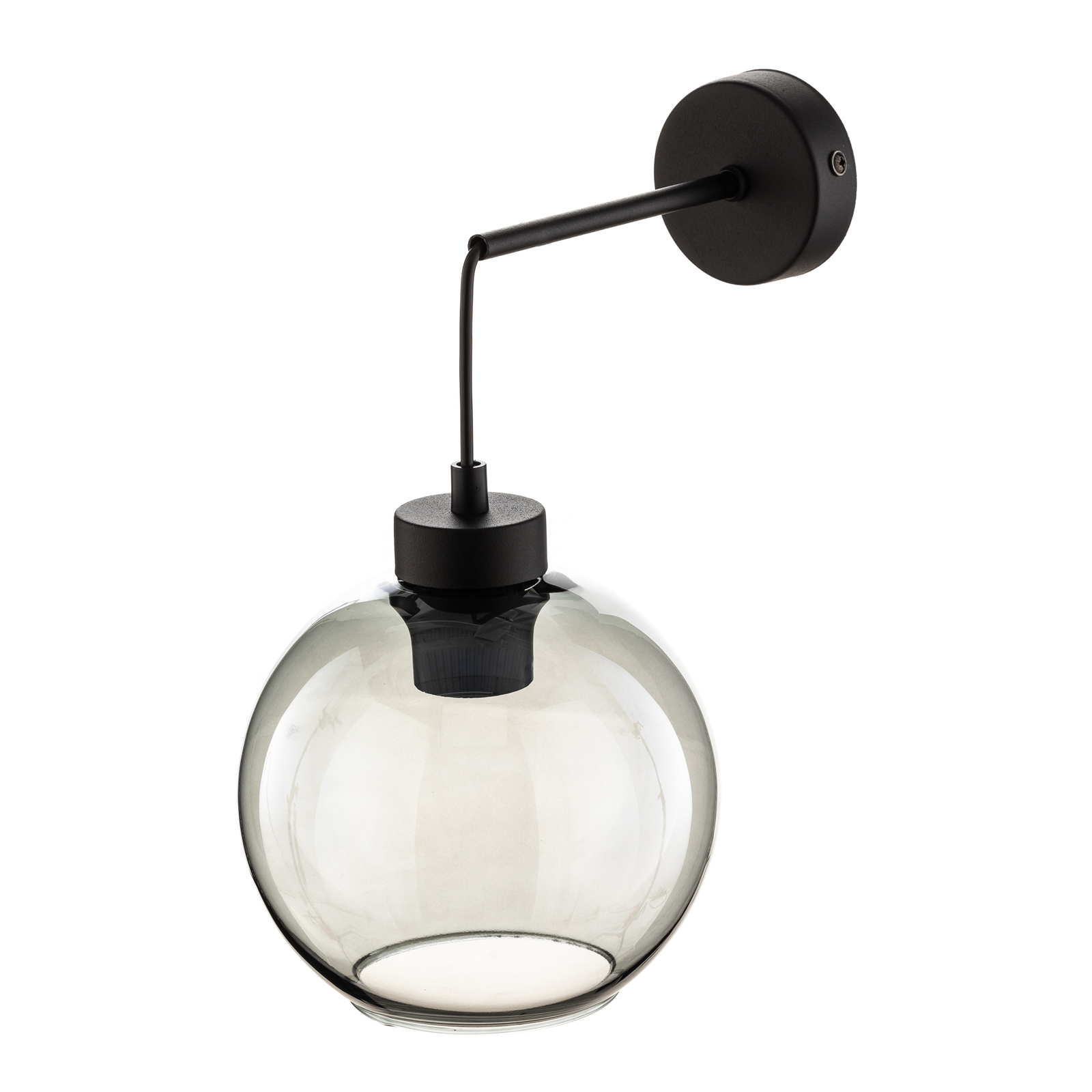 Væglampe Cubus 1-lys sort/grafitgrå-klar