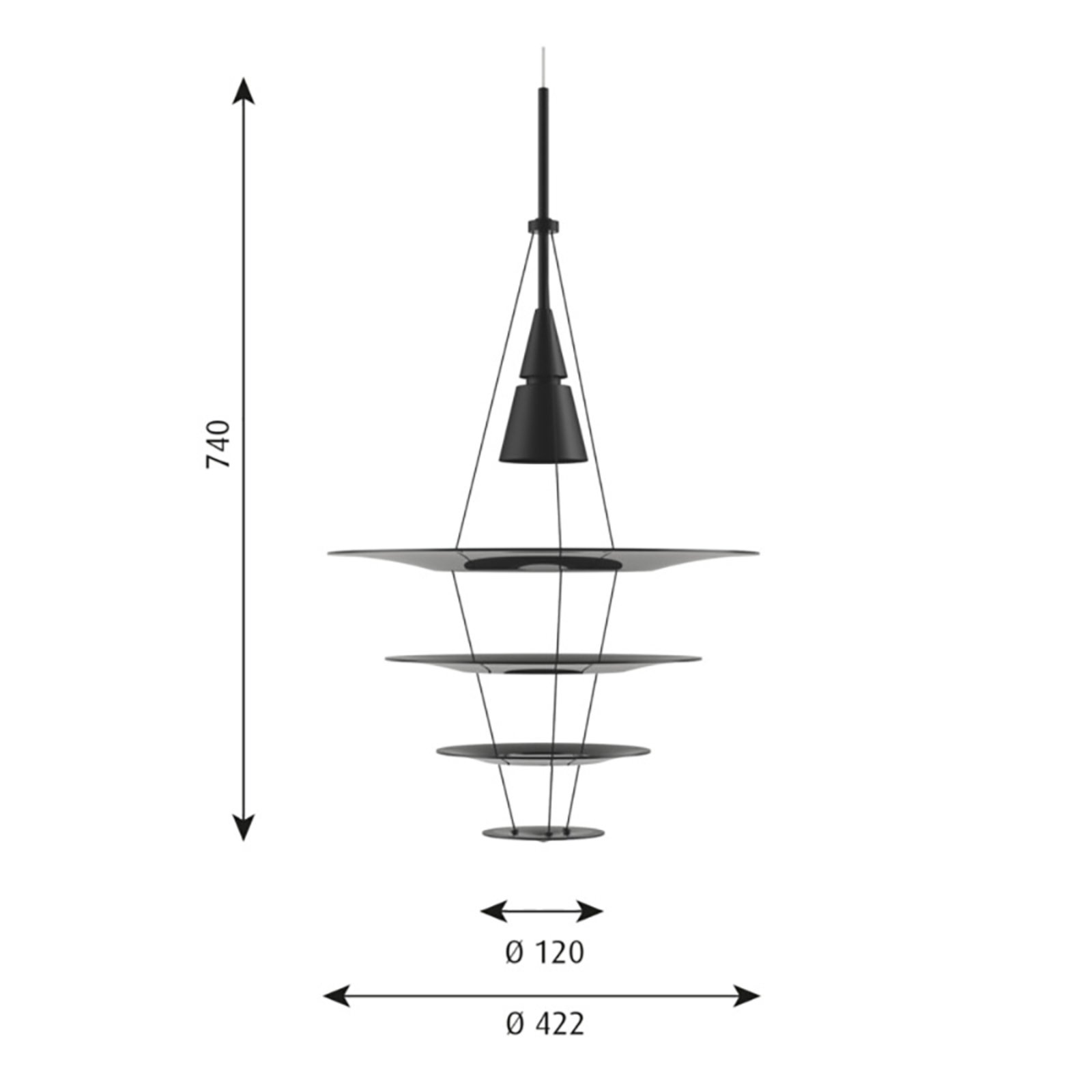 Enigma 425 Lustră Pendul Black - Louis Poulsen