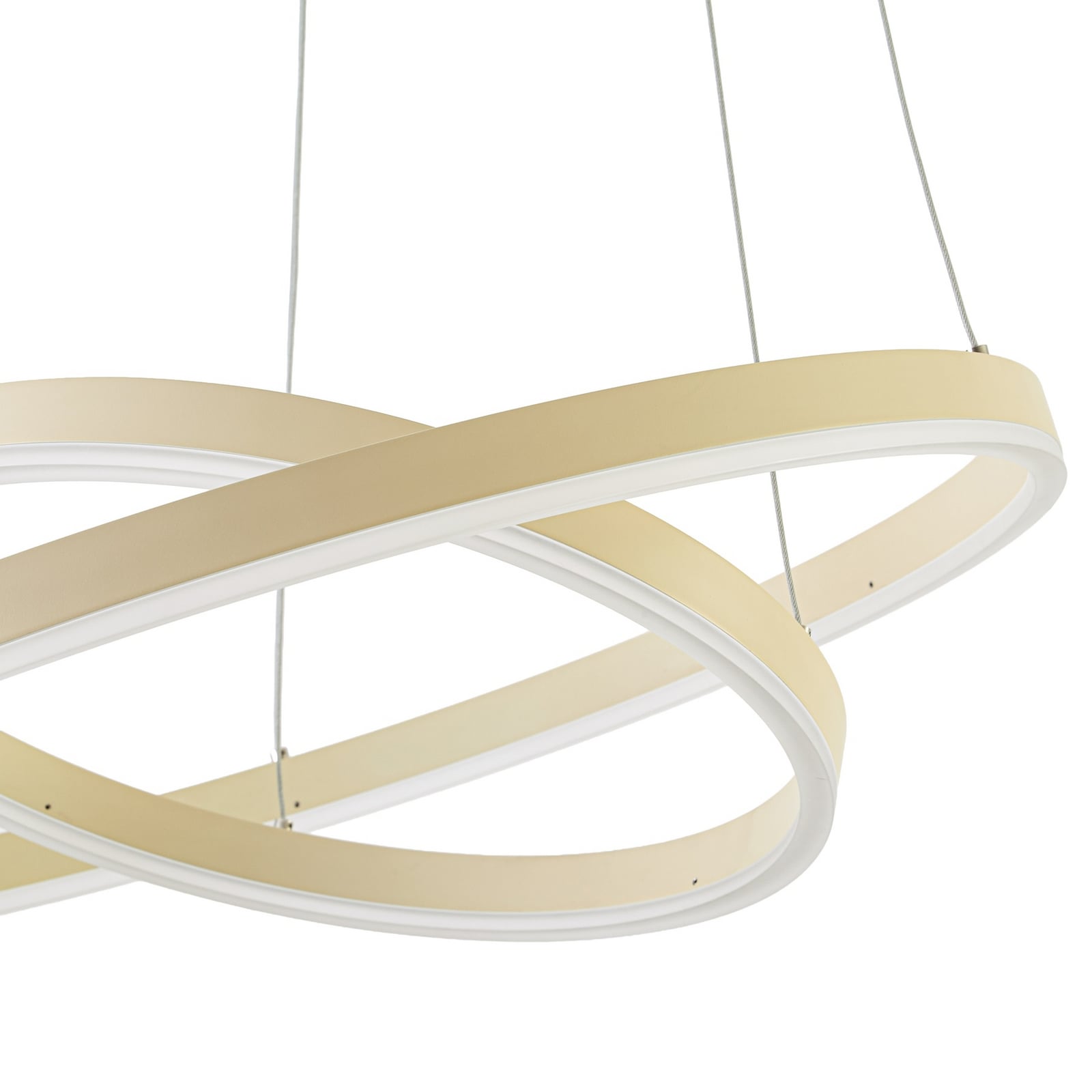 Lampă suspendată LED Albiona, bej, 2 inele, Ø 60 cm - Arcchio Lampă suspendată LED Albiona, bej, 2 inele, Ø 60 cm - Arcchio