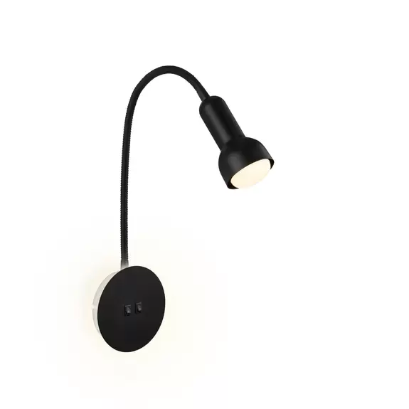 Lampenwelt LED-Wandlampe 2178015 Double-Switch, schwarz