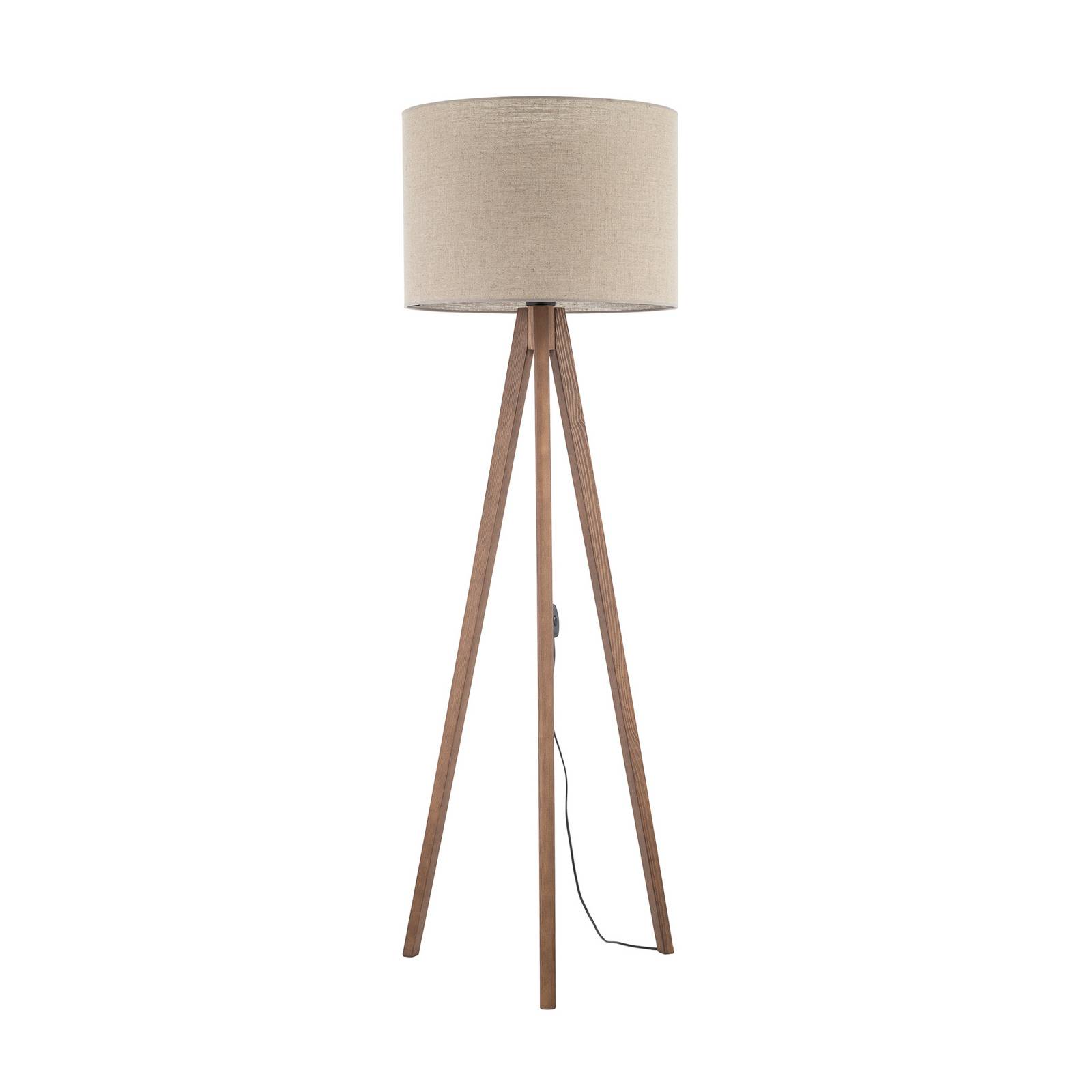 Stehleuchte Grand, beige/nussbaum, Höhe 145 cm, E27