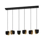 Závěsné světlo Serenara 6-ramenné černé/zlaté - EGLO Stars of Light