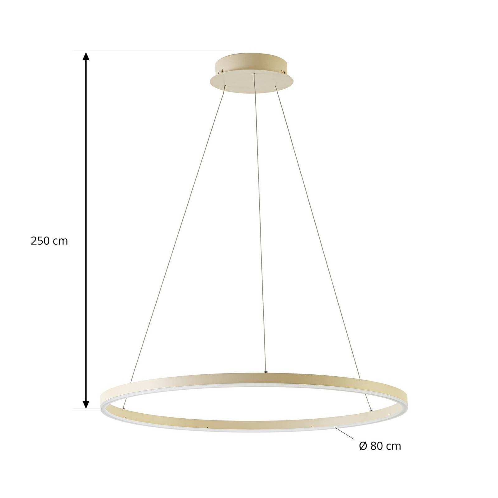 Żyrandol LED Arcchio Albiona, beżowa, 1 pierścień, Ø 80 cm