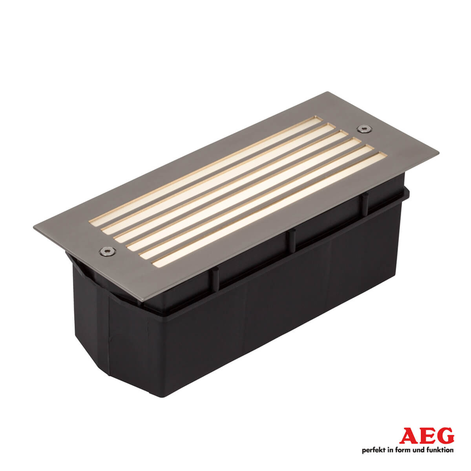 AEG Wall LED - recessed outdoor wall lamp with louvre, aluminium, glass, 8.7 W, energy efficiency: A+, W: 25.2 cm, H: 9 cm