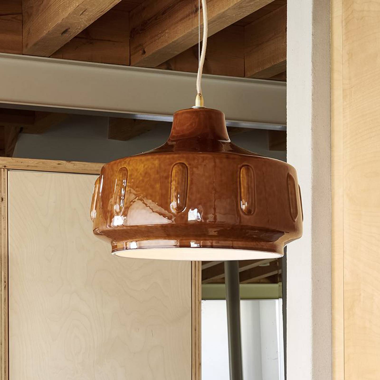 MARKET SET Suspension Jimmy, Ø 38 cm, marron, céramique
