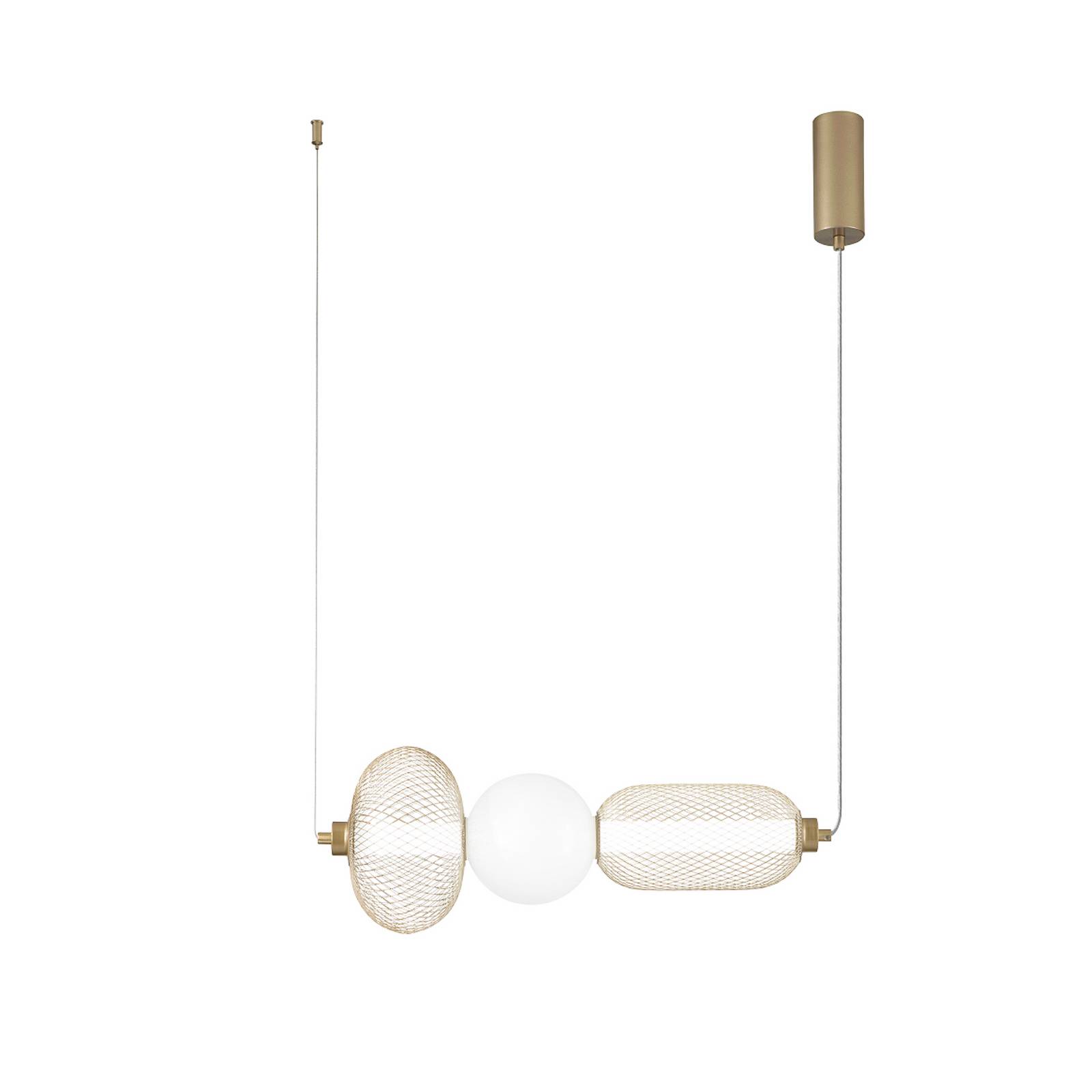 LED-Hängelampe INKAS, Höhe 53 cm, goldfarben Glas/Metall CCT günstig online kaufen