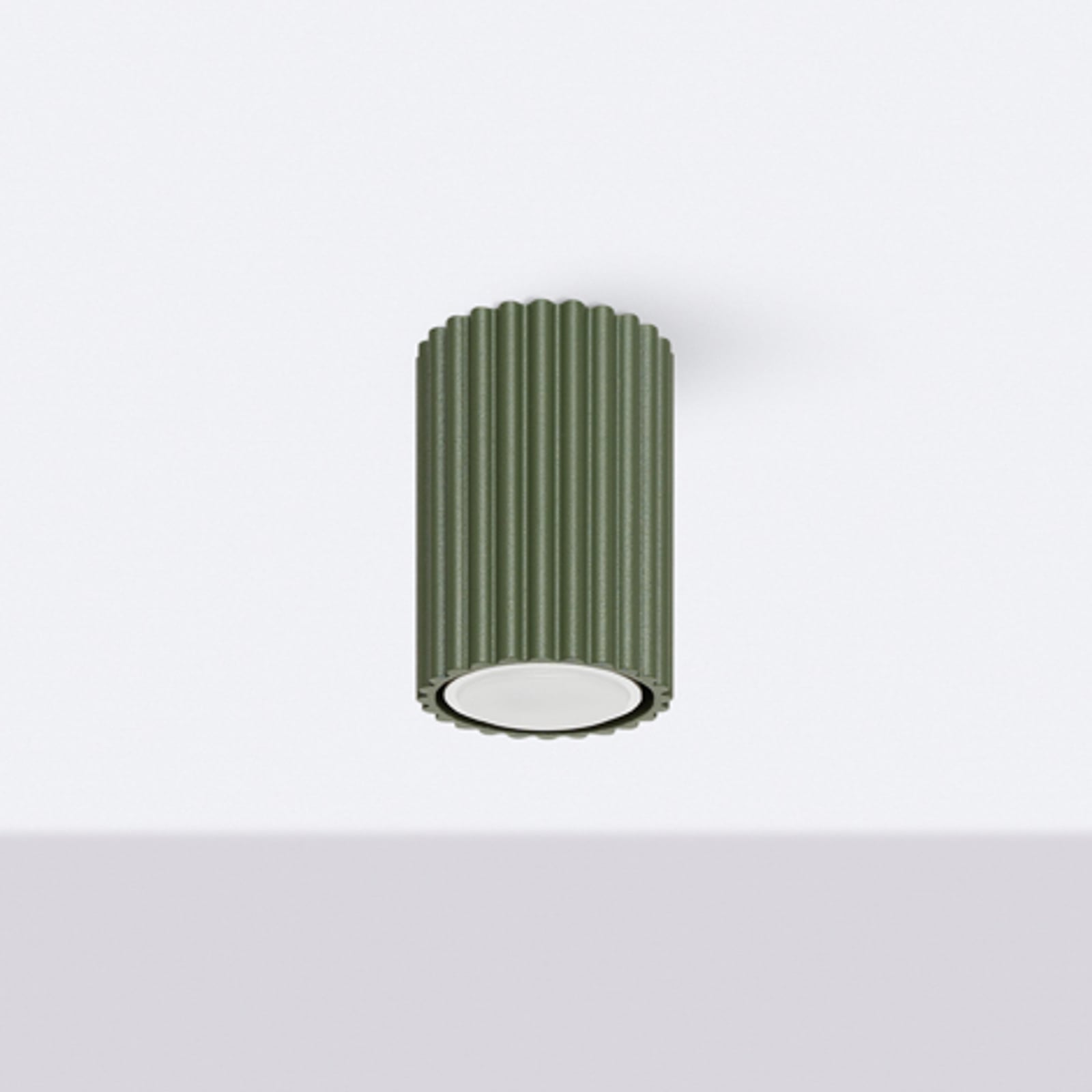 ALORA Deckenleuchte, olivgrün, Ø 7 cm, Metall, GU10 - SOLLUX