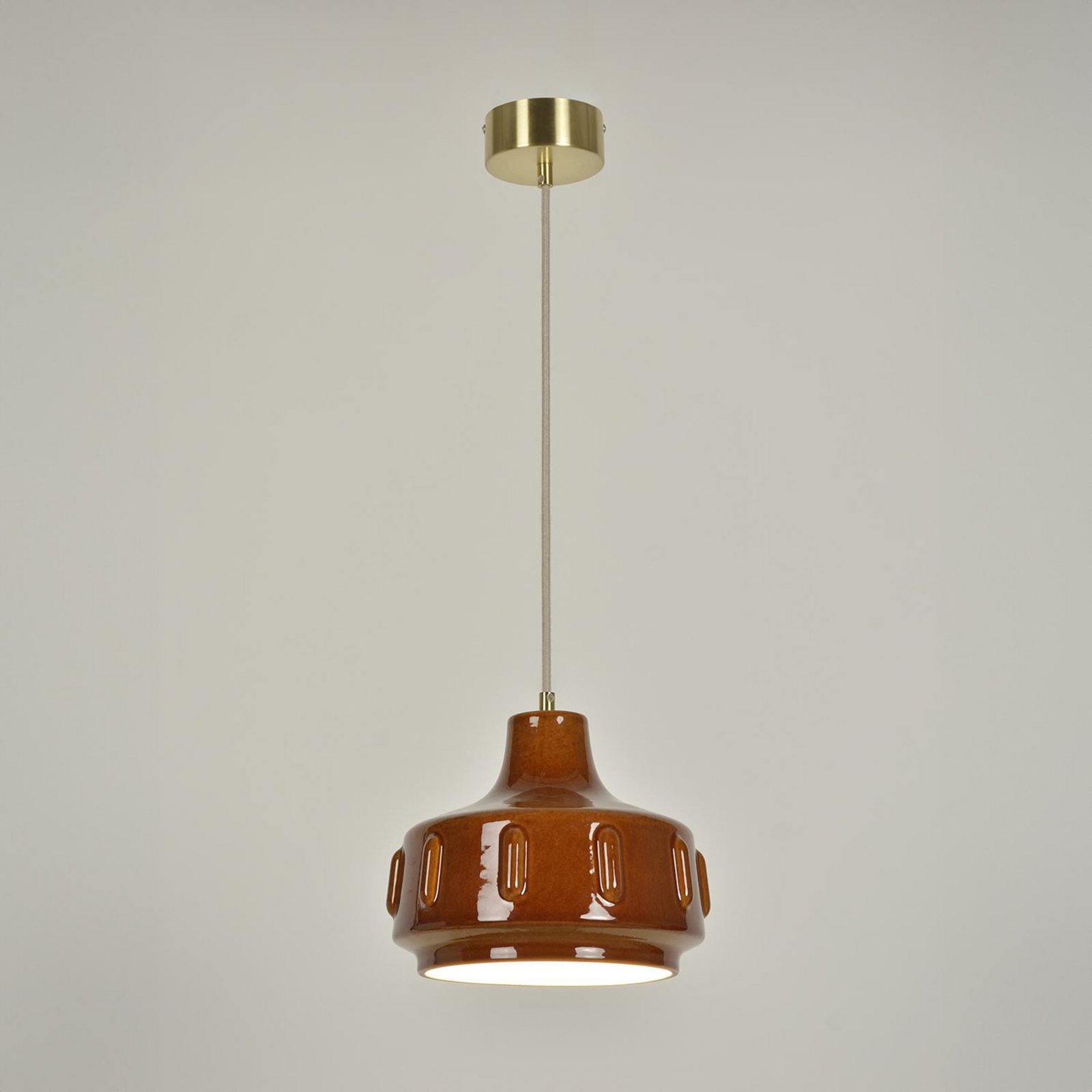 MARKET SET Jimmy hanging light, Ø 25 cm, brown, ceramic
