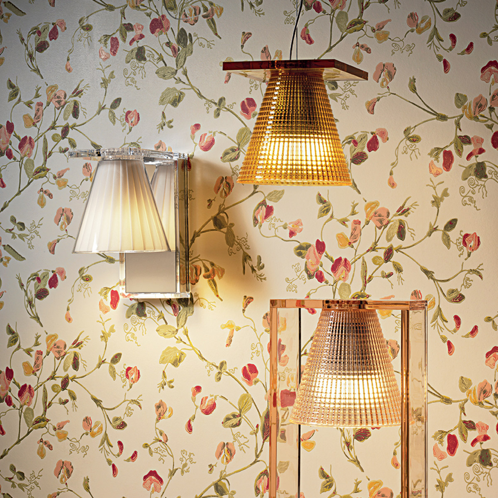 Light Air Pendant Sculped Amber - Kartell