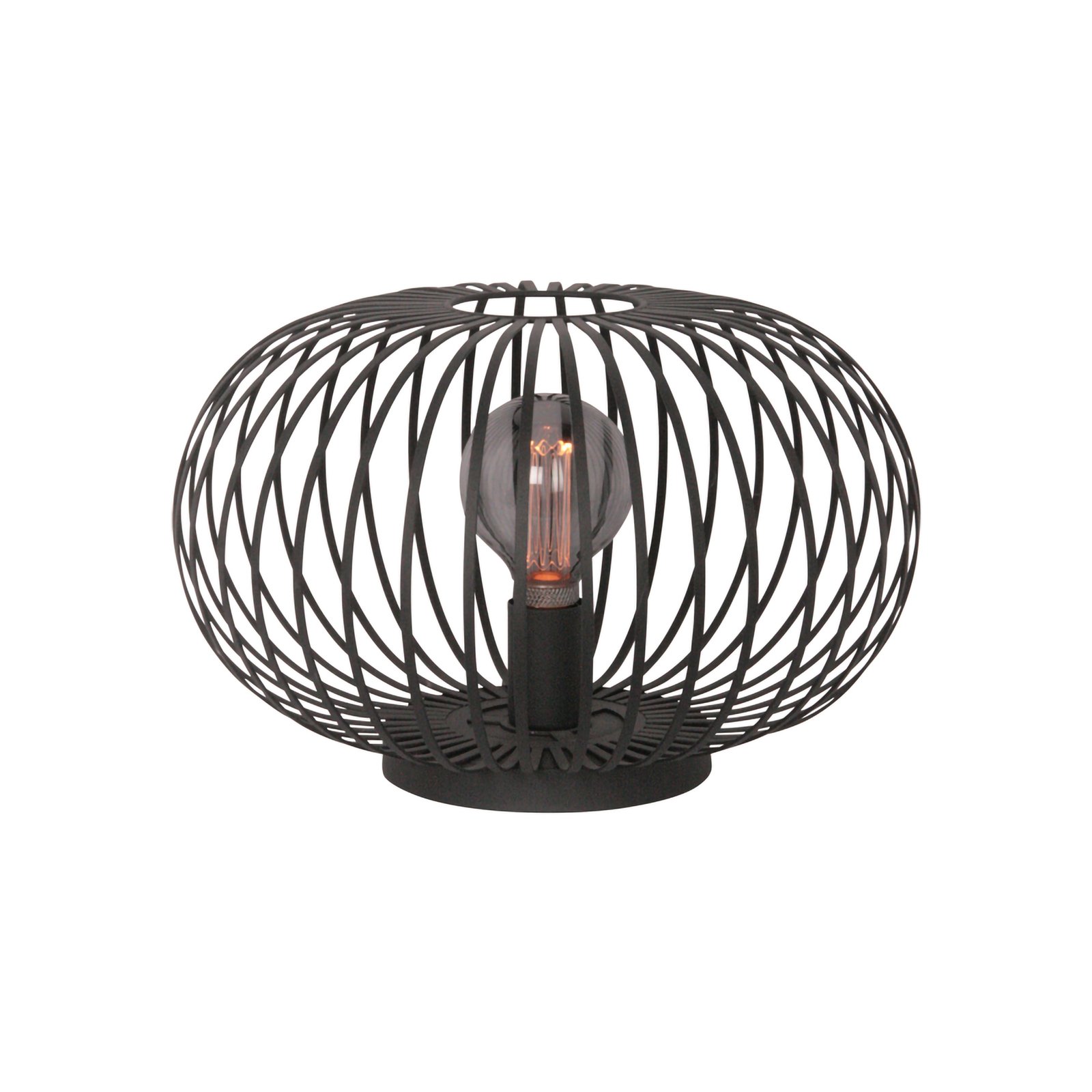 Lámpara de mesa Aglio, Ø 40 cm, negra, metal
