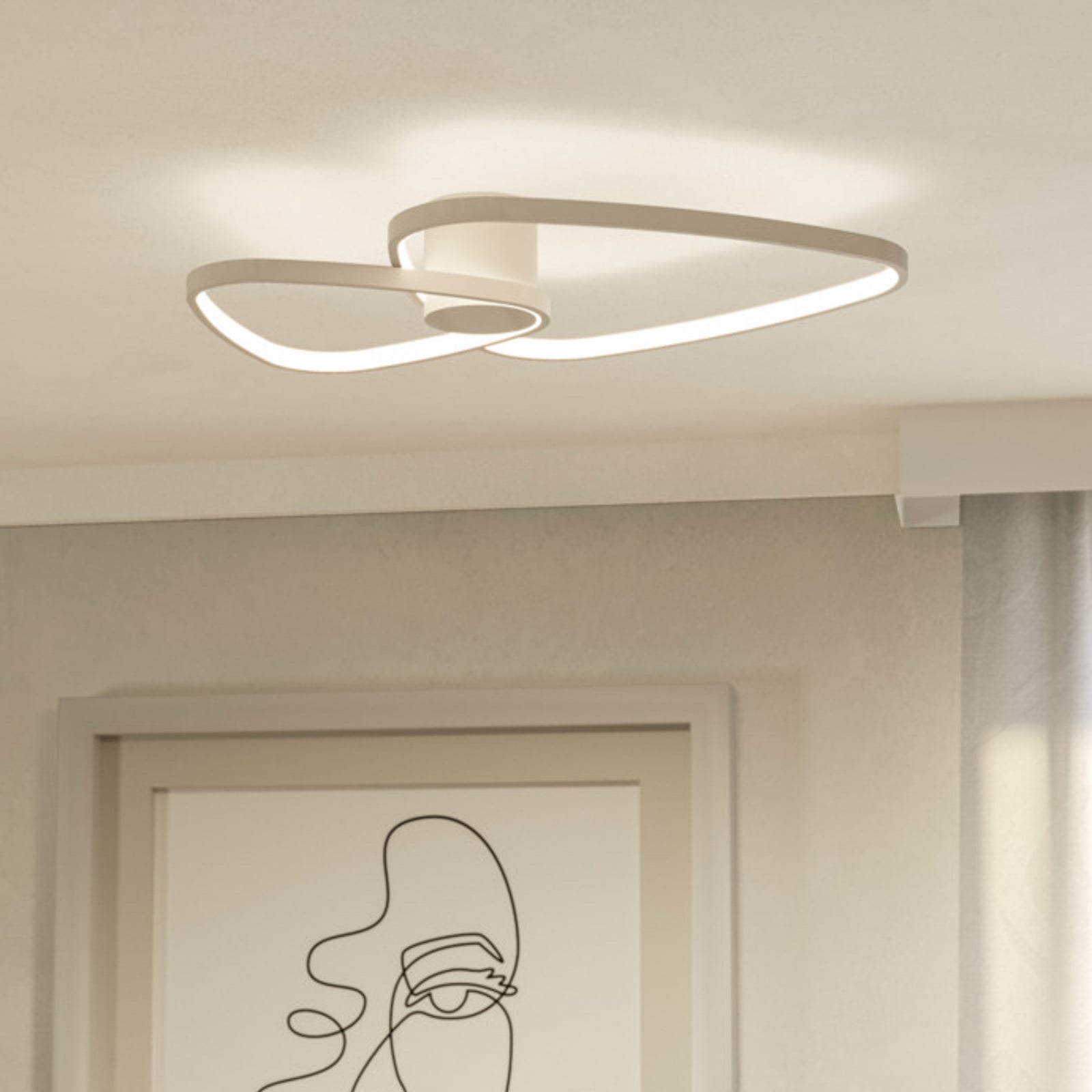 Φωτιστικό οροφής LED EGLO LEPORANO, μπεζ, 60 x 50 εκ., 2 λάμπες, CCT Φωτιστικό οροφής LED EGLO LEPORANO, μπεζ, 60 x 50 εκ., 2 λάμπες, CCT