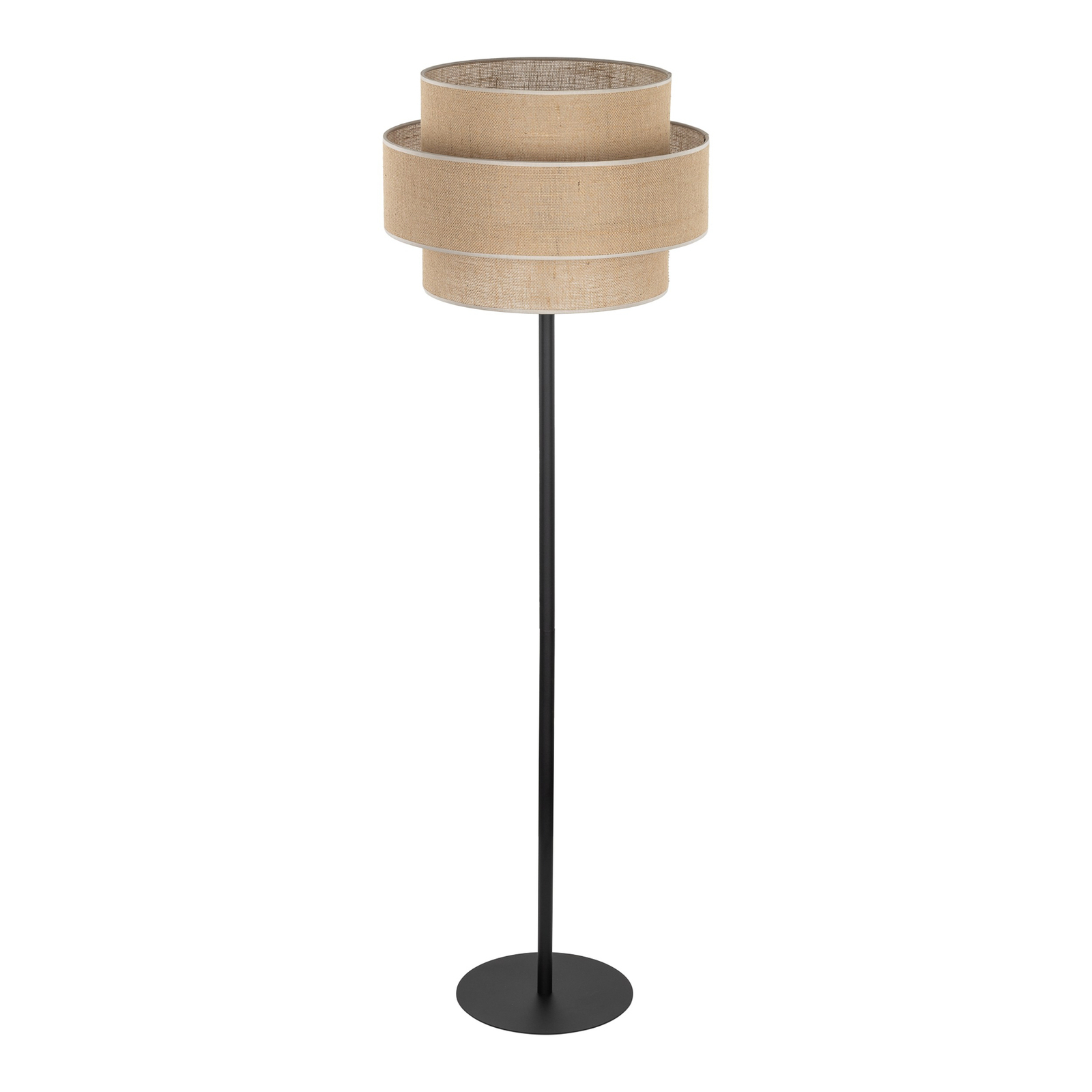 Подова лампа Calisto, юта, цилиндър, естествено кафяво, височина 155 cm