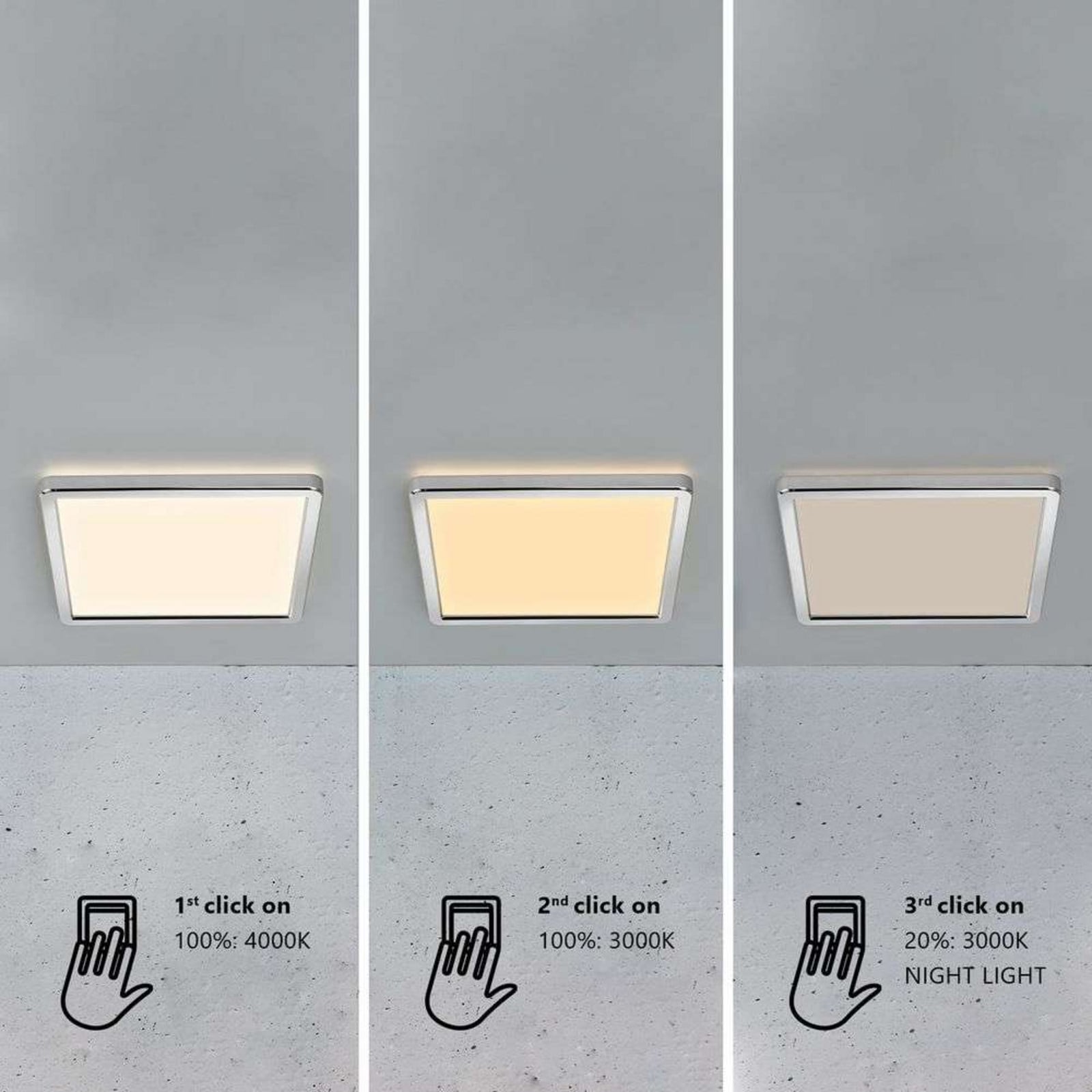 Oja 29 Square Plafond 3000/4000K White Nordlux - Vardagsrum - Plast