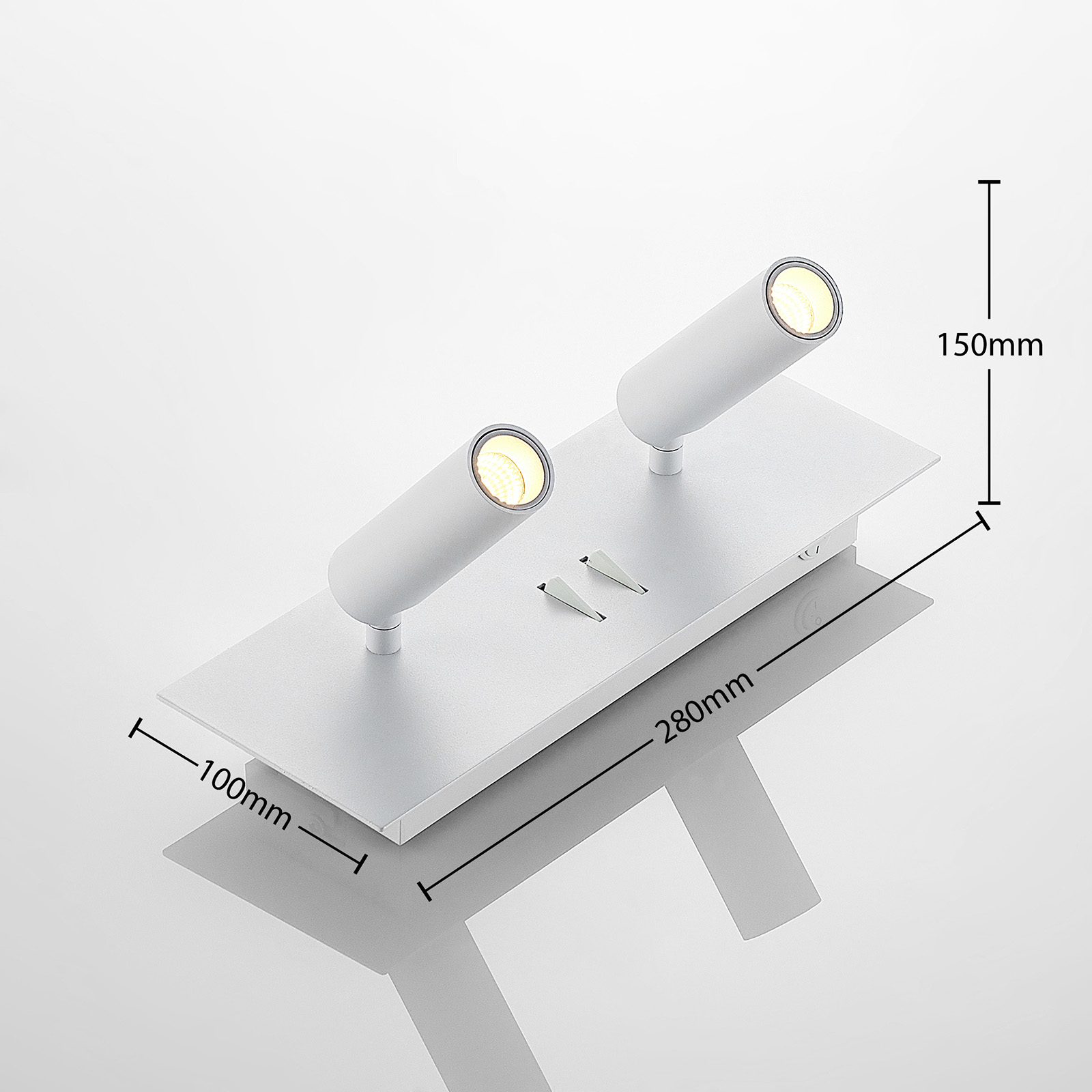 Lucande Magya LED-vägglampa vit 4 lampor