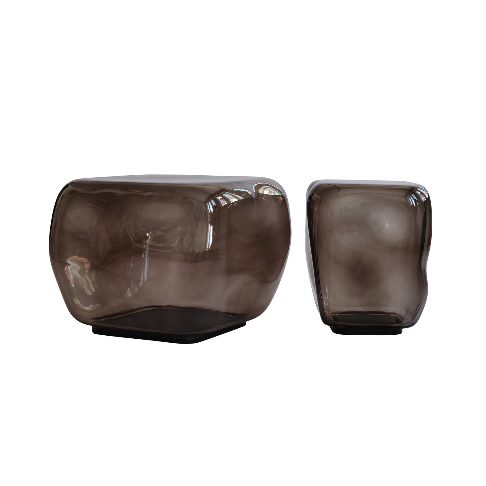 Stolik pomocniczy Ishi szary Szerokość 32 cm Szkło - 101 Copenhagen