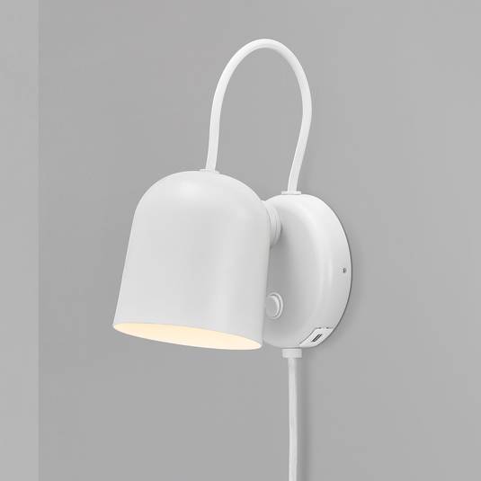 Angle wall light, with toggle switch, white Lights.co.uk