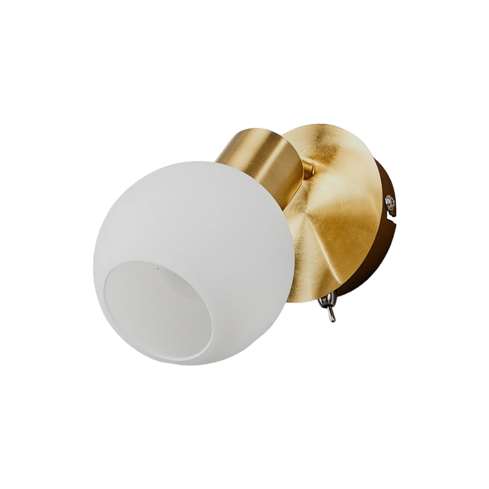 Lindby spot mural Elaina, couleur laiton, verre, hauteur 14 cm, E14