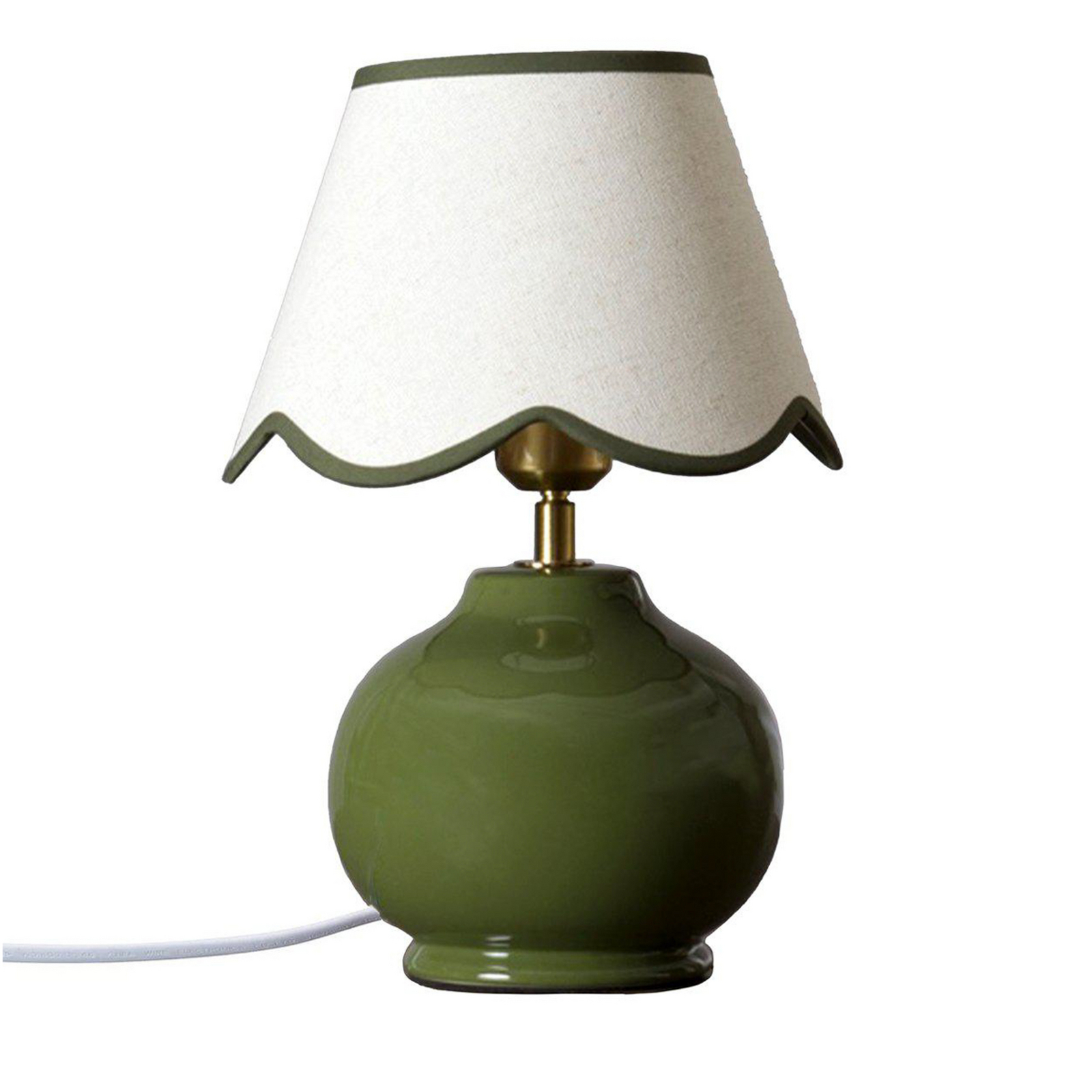 PR Home Nell table lamp, moss green, ceramic, 34 cm high, E27