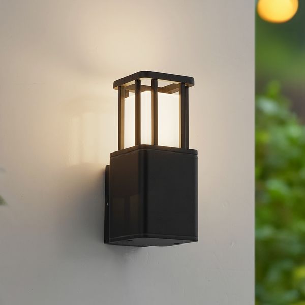 Dakil LED-ulkoseinävalaisin, musta, alumiini – Lucande - Terassi - Moderni - Kulmikas — Lucande