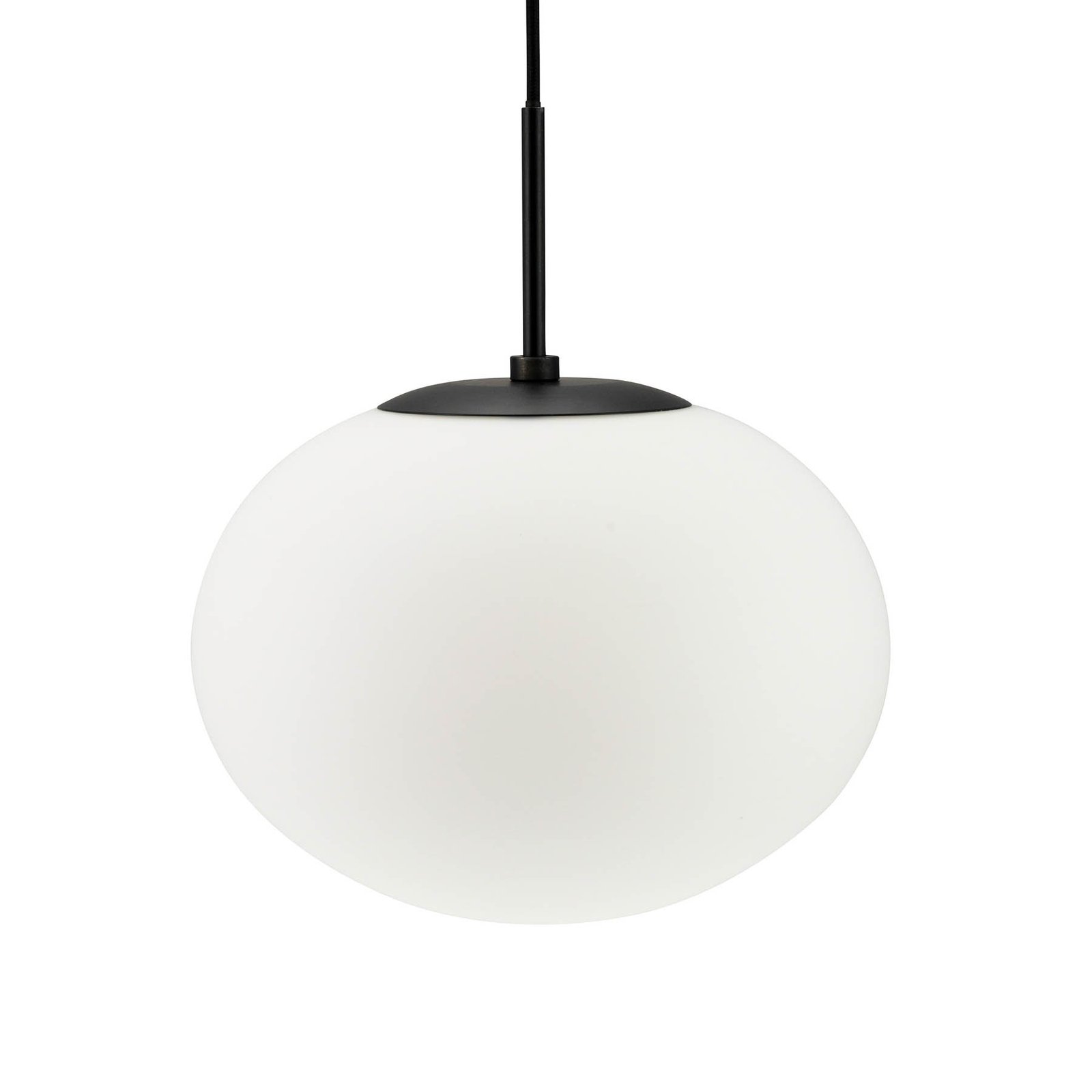 Lampă suspendată Dyberg Larsen Princess, opal/negru, Ø 28 cm