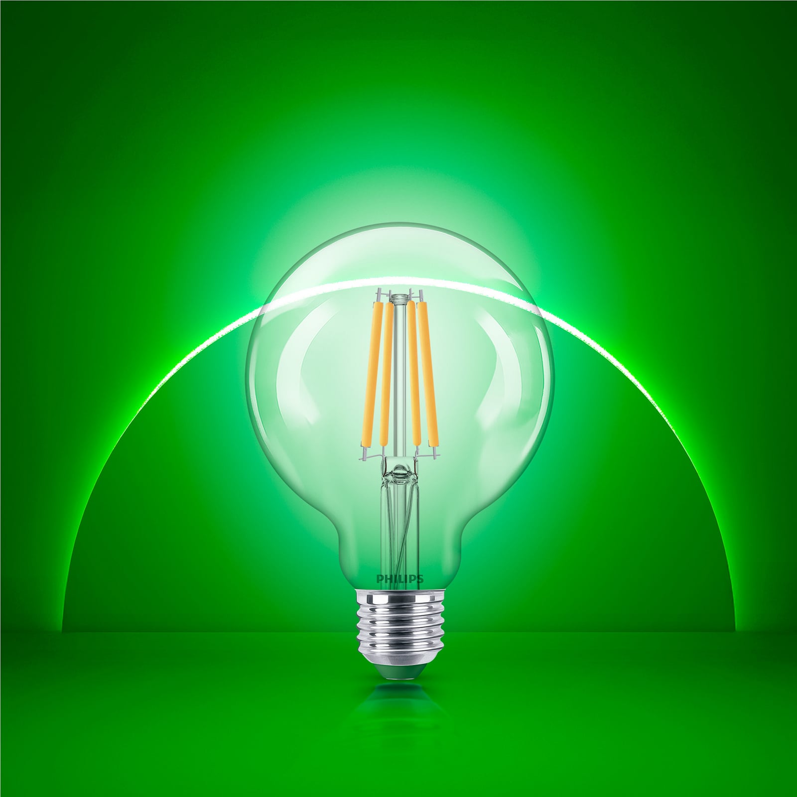 Philips E27 LED-pære globe G95 4W 840lm 827 klar Philips E27 LED-pære globe G95 4W 840lm 827 klar