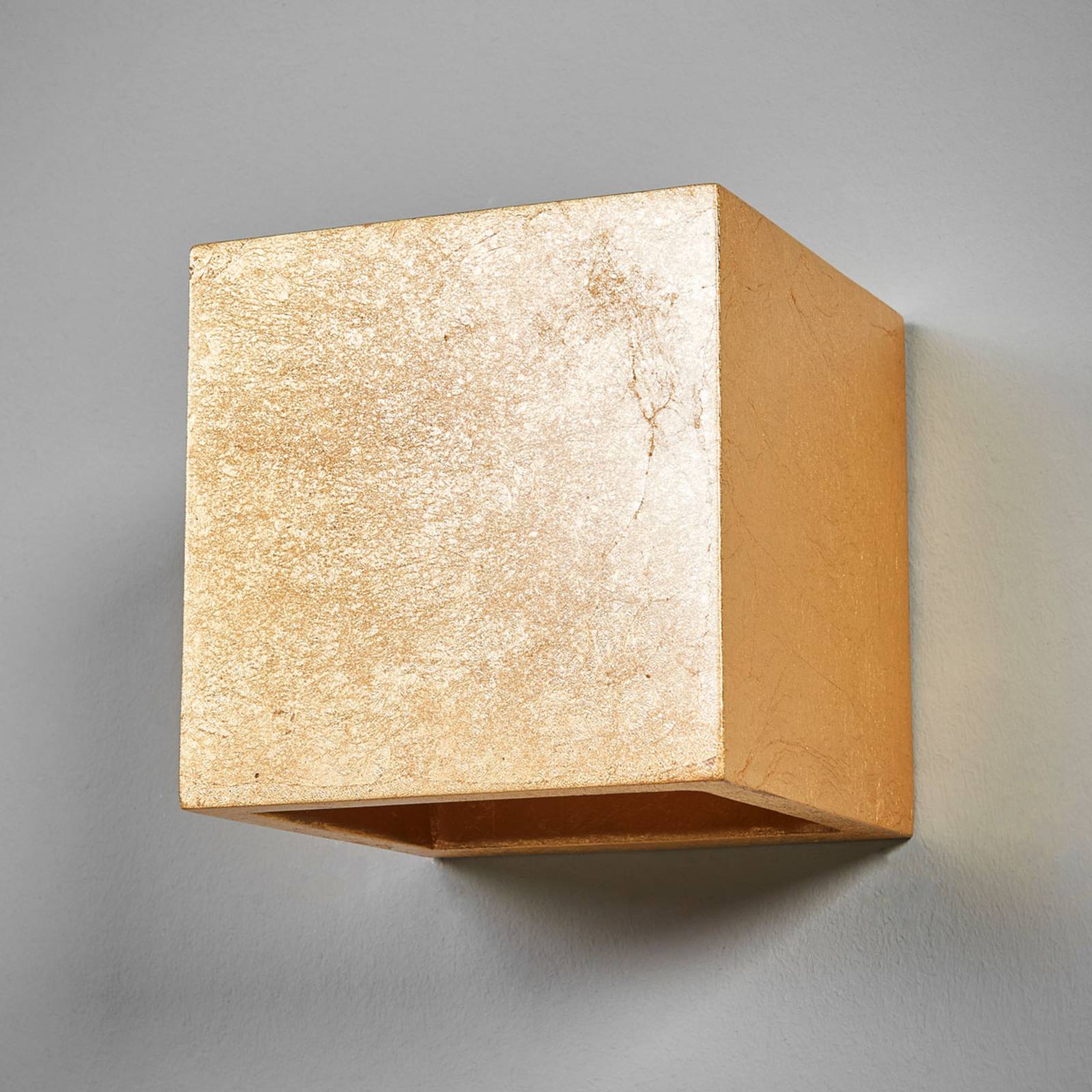 Photos - Chandelier / Lamp Lindby Cube-shaped wall light Yade, golden 