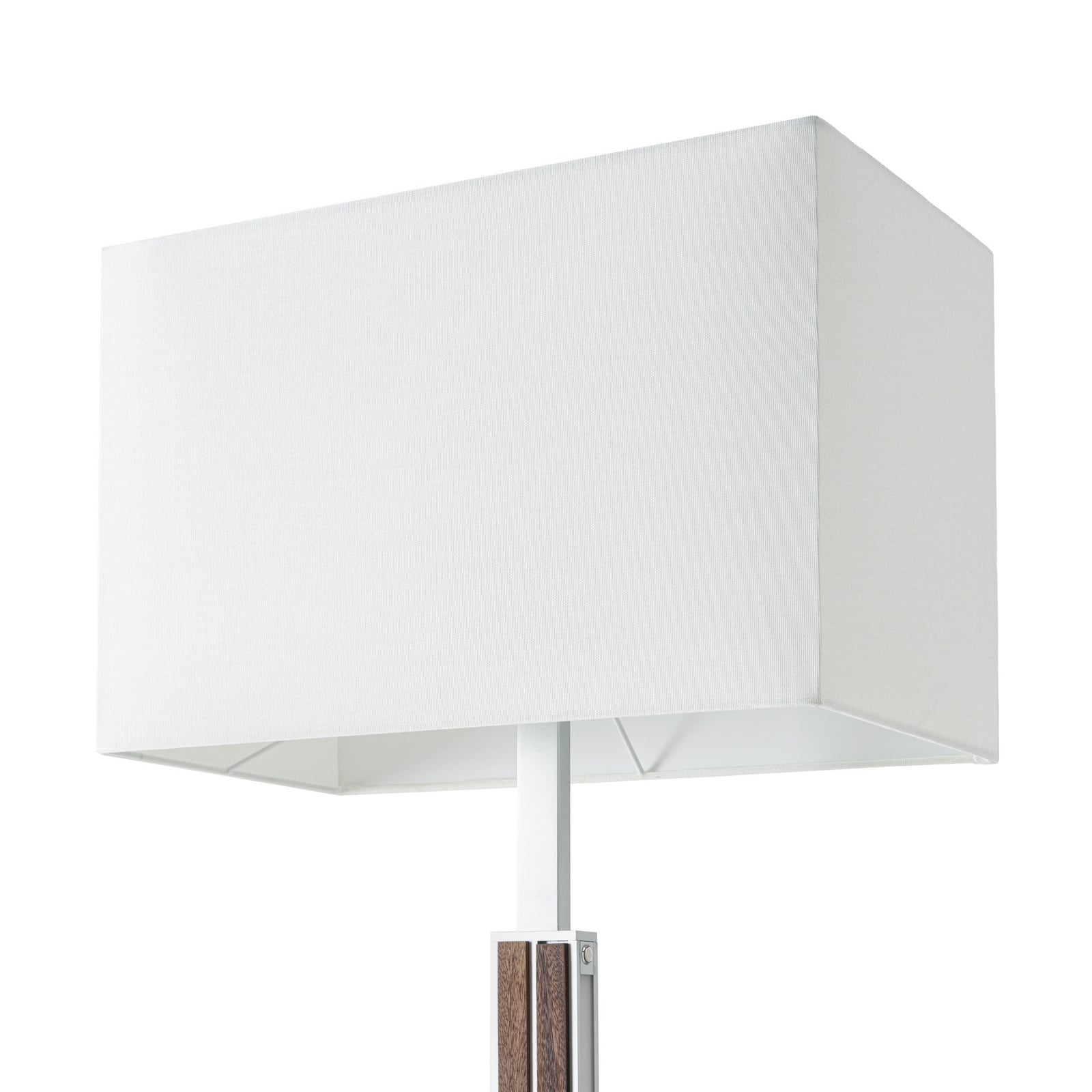 Quitani LED-gulvlampe Lisene, valnøtt/sølv/natur 162 cm, dimbar