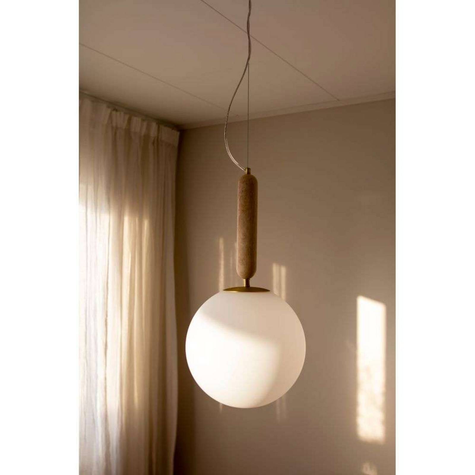 Globen Lighting Pendelleuchte Torrano Ø 30 cm Travertin günstig online kaufen