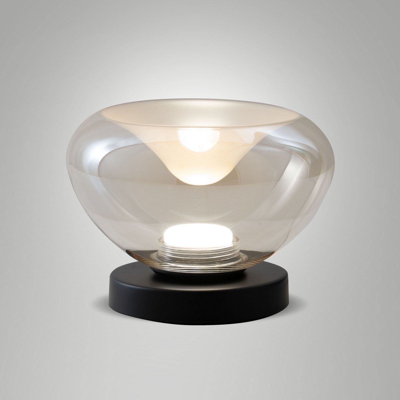 LED table lamp Brena, cognac, glass, CCT, dimmable