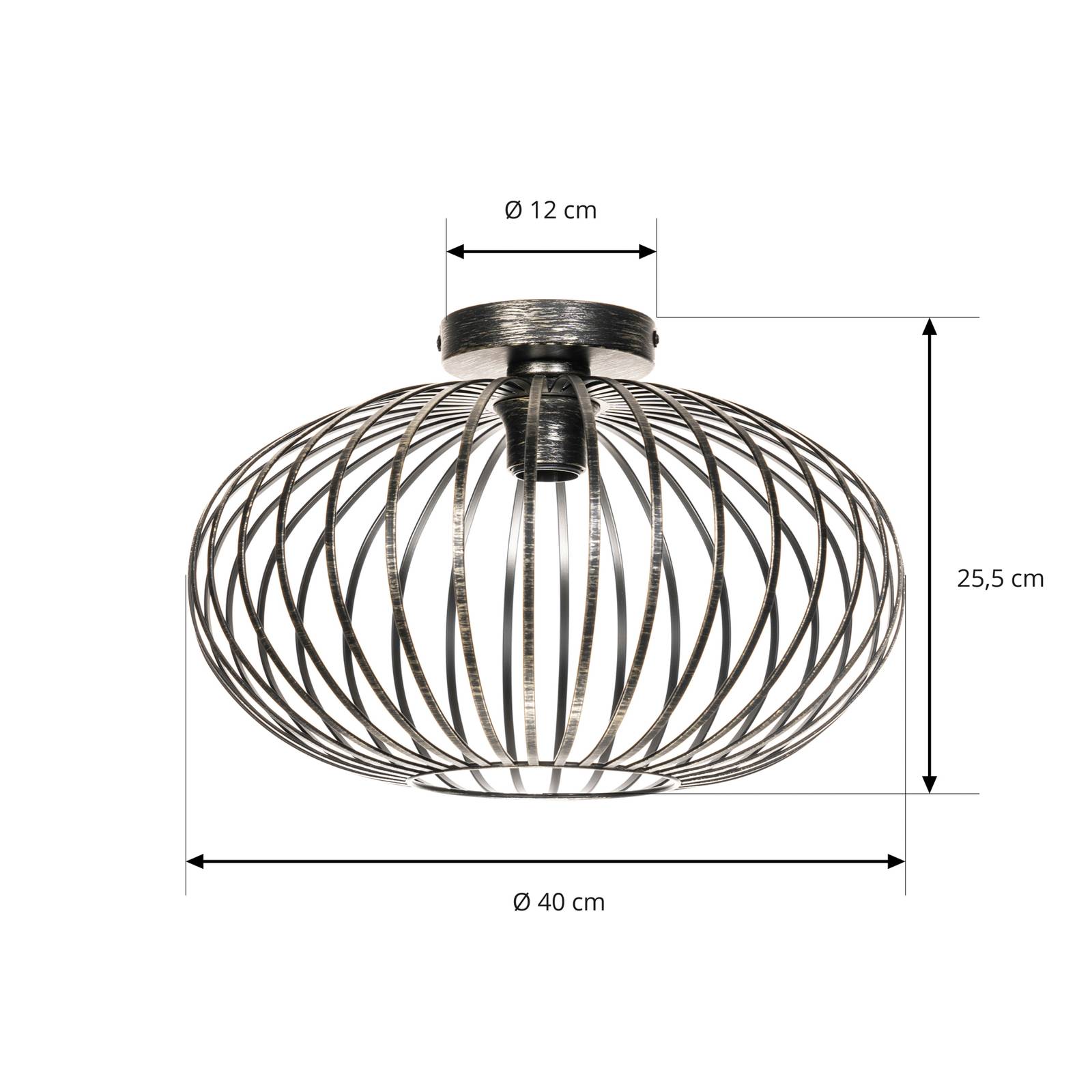 Lampa sufitowa Lindby Rosalea, kolor mesisng, metal, 40cm, E27