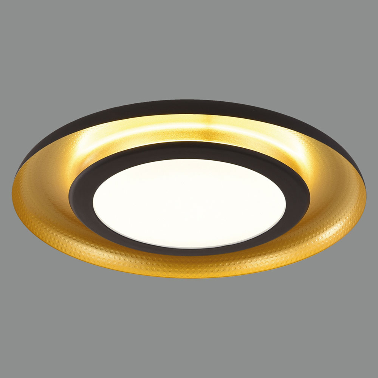 Shiitake LED-loftlampe, sort/guld