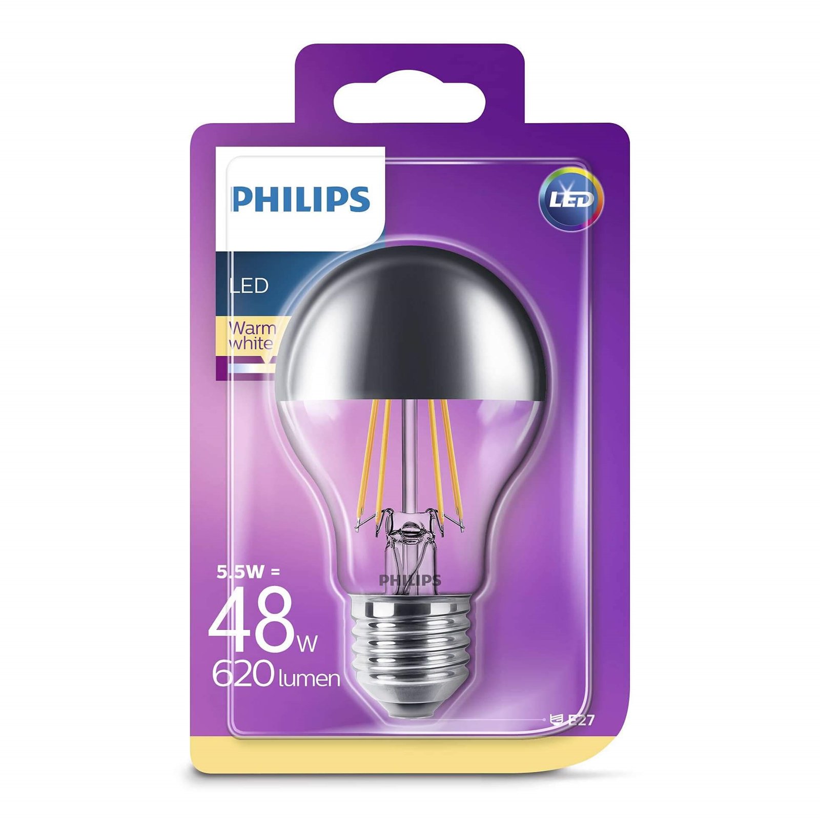 Lampadina LED 7,2W Filament Cupola a Specchio (650lm) Dimmerabile E27 - Philips