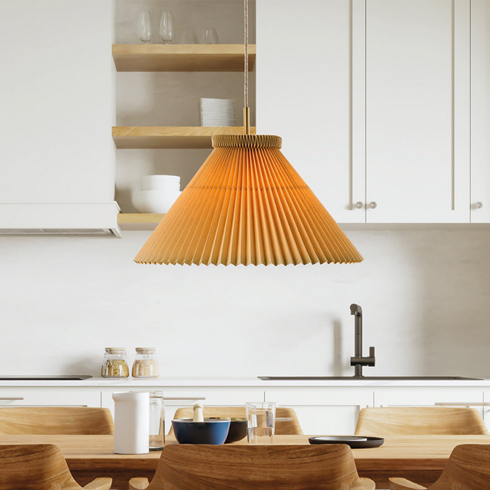 LE KLINT Hängeleuchte Model 1, Kunststoff, creme, Ø 44 cm