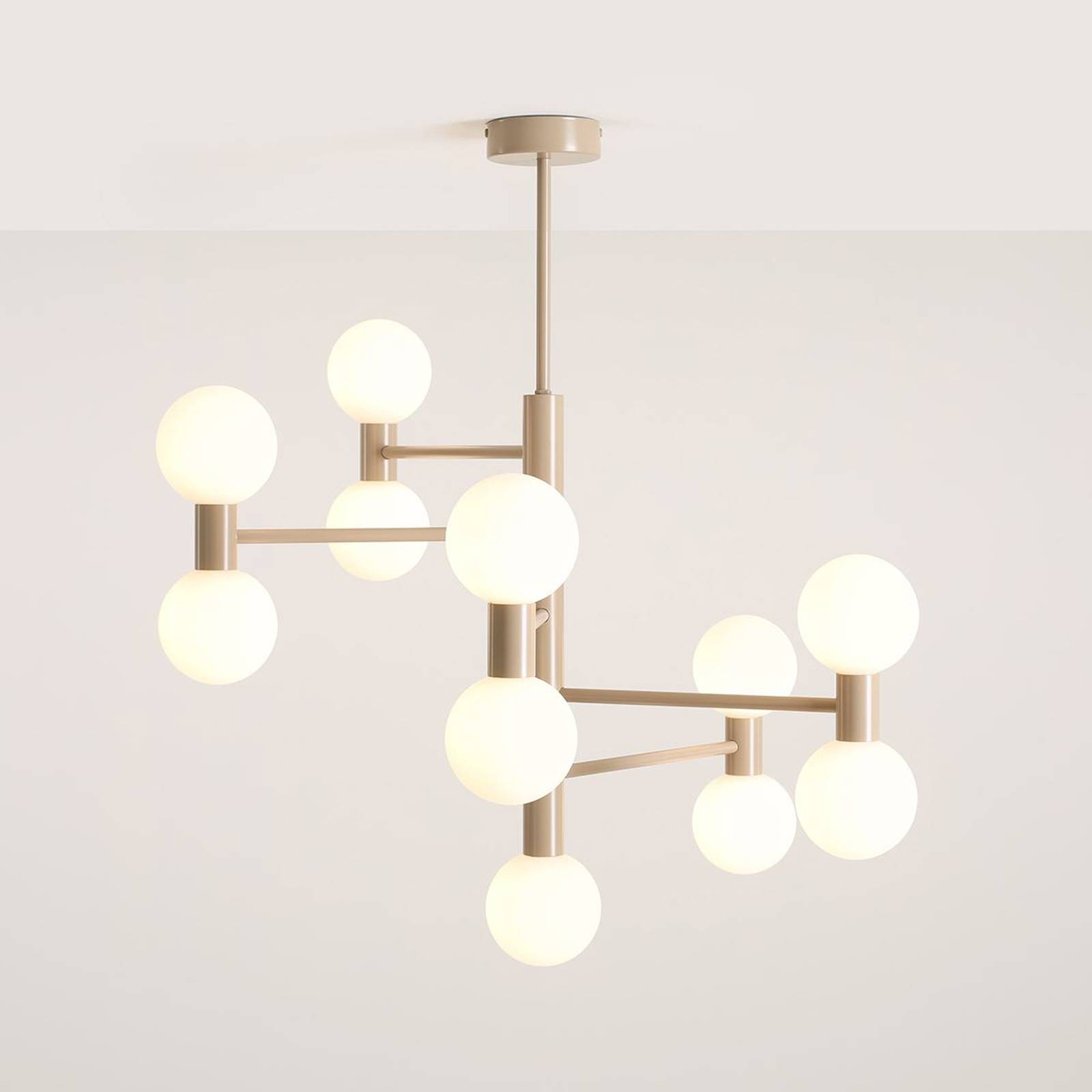 Deckenleuchte Flare 11, beige, 11-flammig, Glas, Metall günstig online kaufen