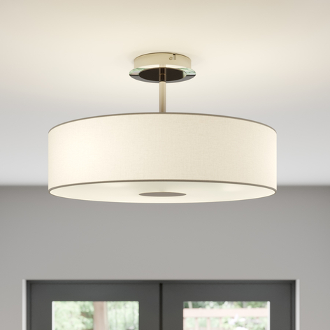 Timeless ceiling light Josia made of white fabric
