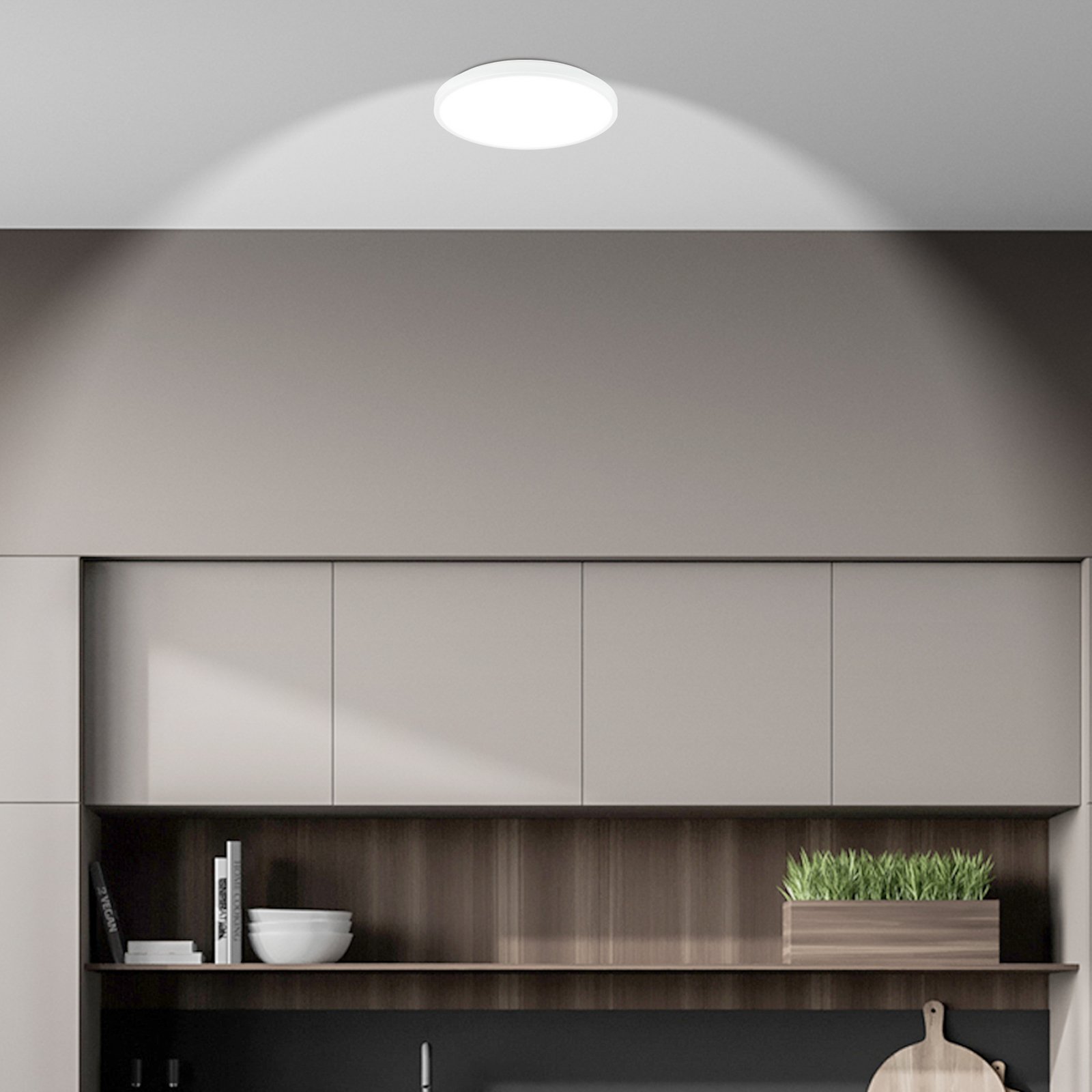 LED lubų šviestuvas „Kaida“, baltas, Ø 30 cm, EEK A, 4000 K