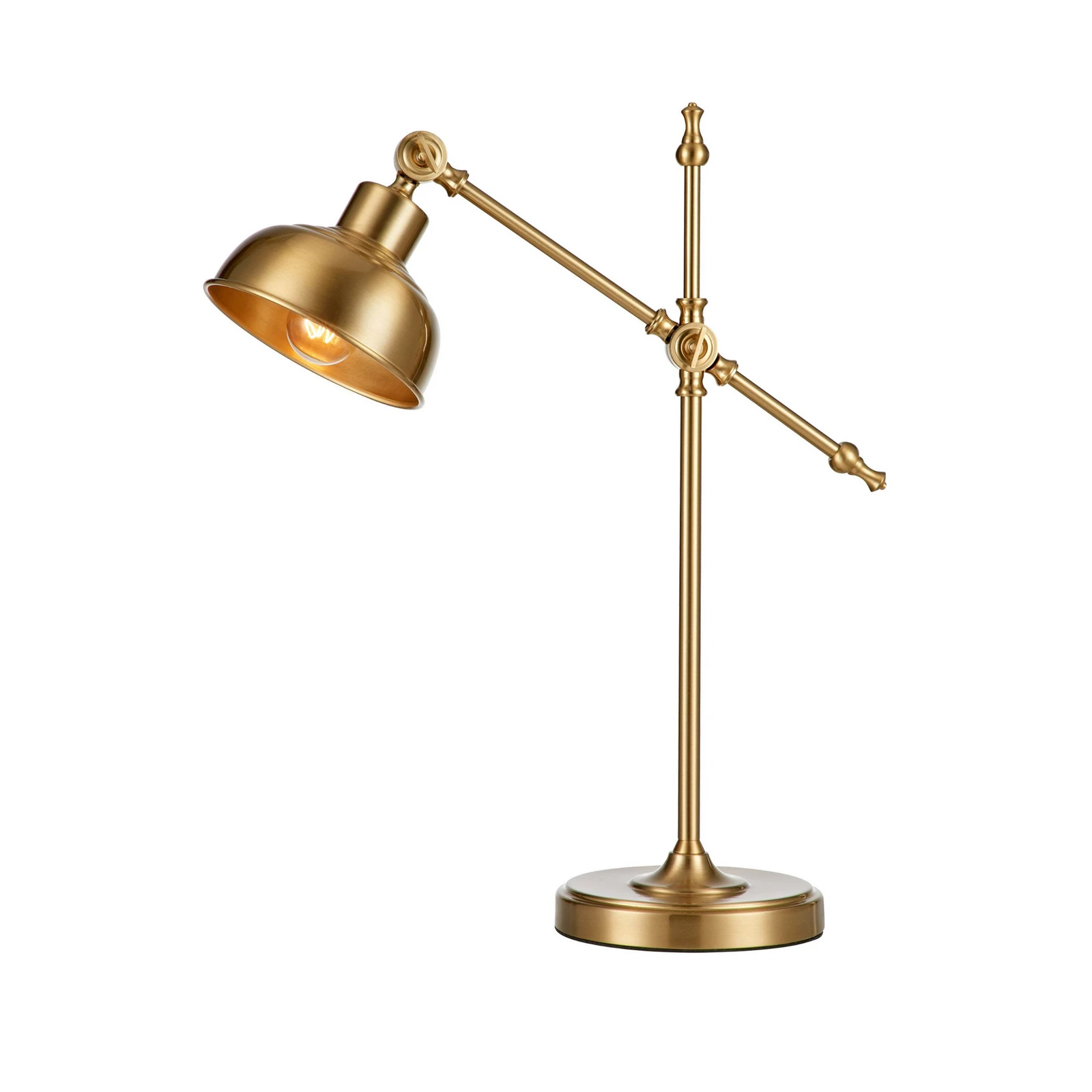 Lampe à poser Grimstad, laiton antique, fer, hauteur 56cm