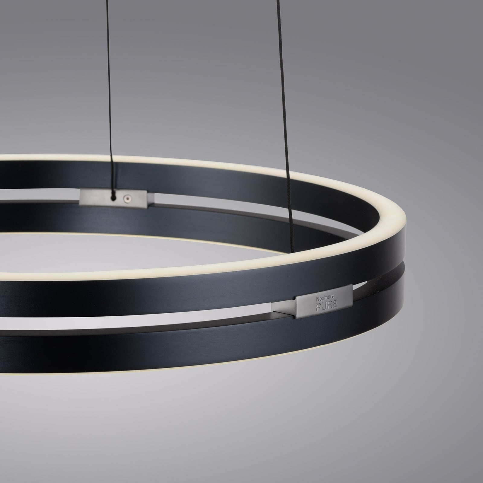 E-Loop LED-Hängelampe, mystic grey, Ø 50 cm, Alu, CCT - PURE E-Loop LED-Hängelampe, mystic grey, Ø 50 cm, Alu, CCT - PURE