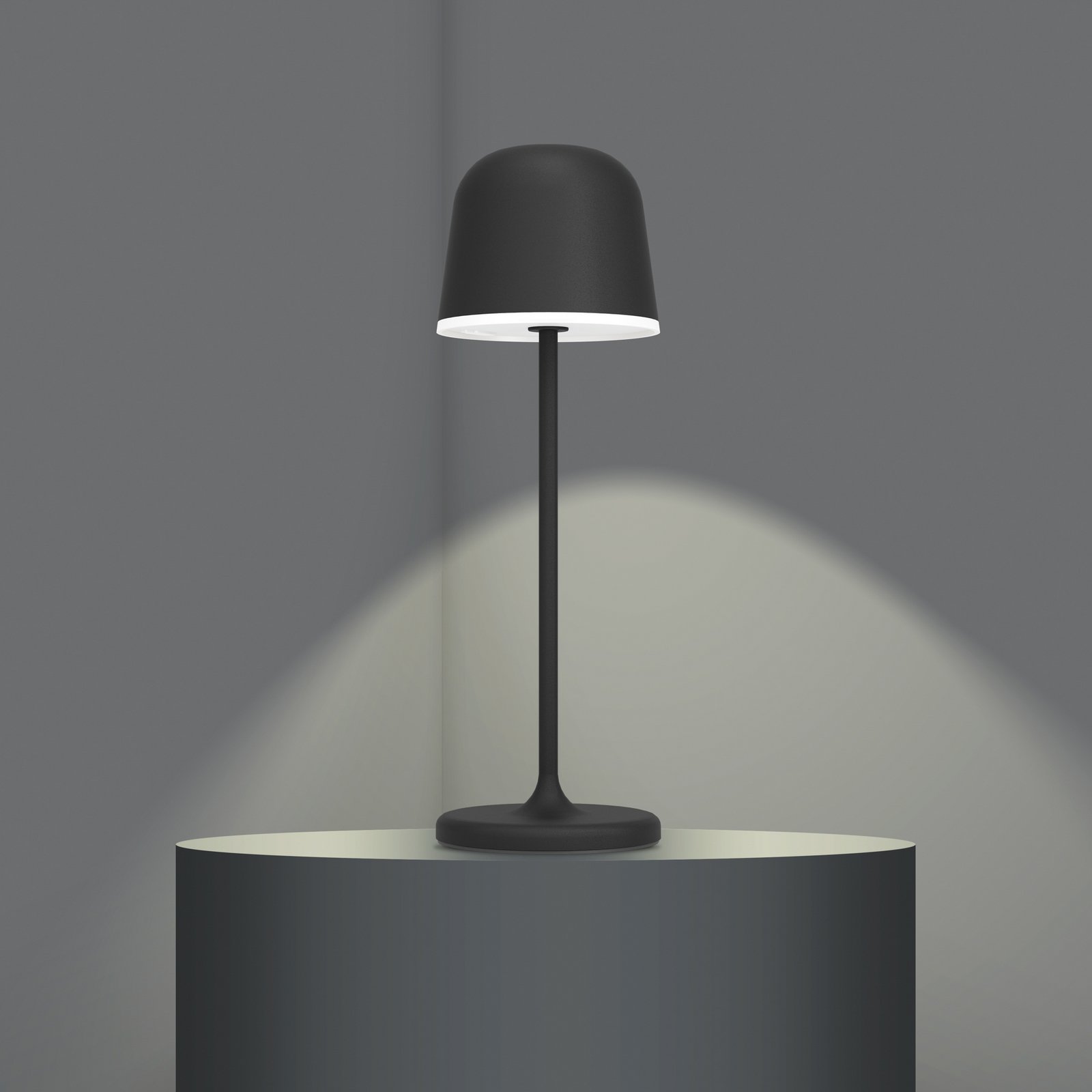 Lampa stołowa LED Mannera, akumulator, czarna