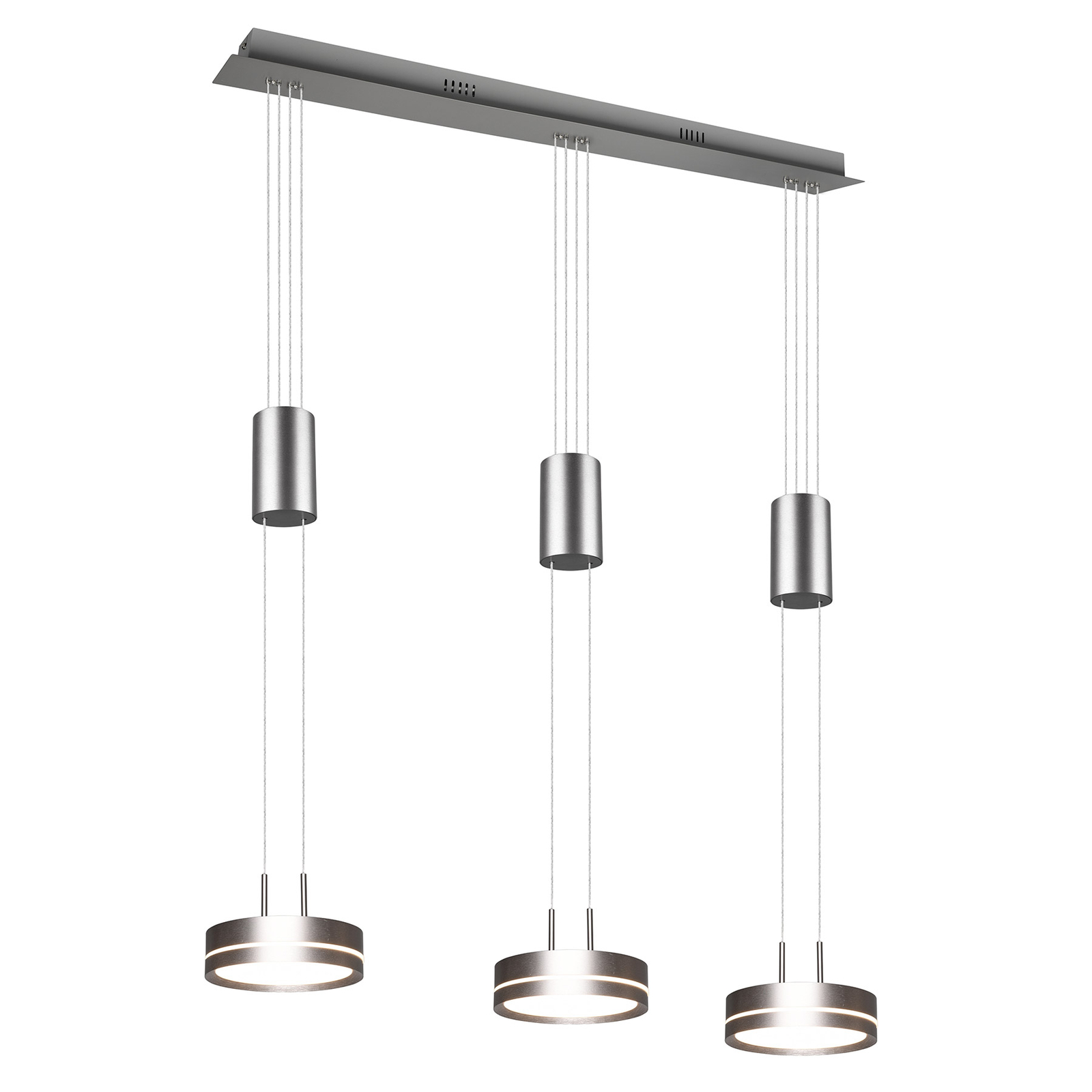 Lindby Eilika suspension LED, 3 lampes, nickel