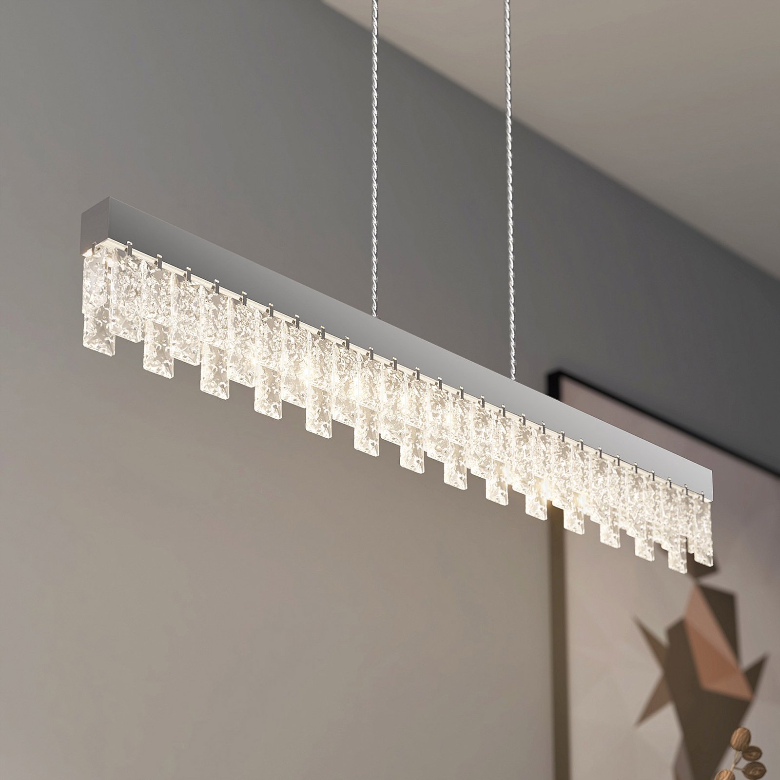 Lucande Bayano LED-hengelampe med krystaller