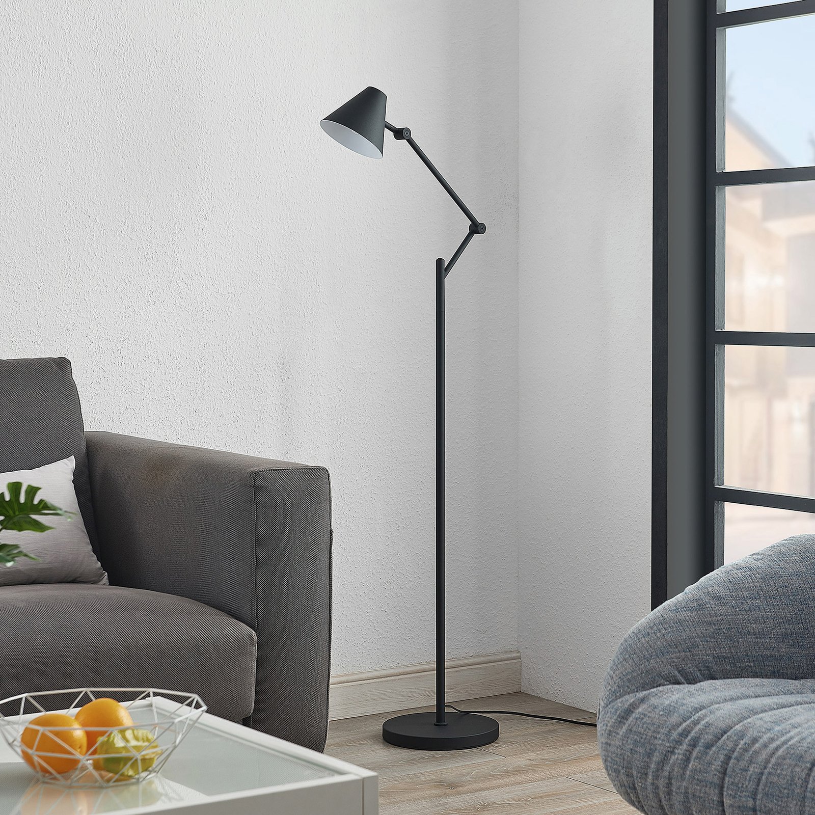 Phina Floor Lamp Black - Lucande