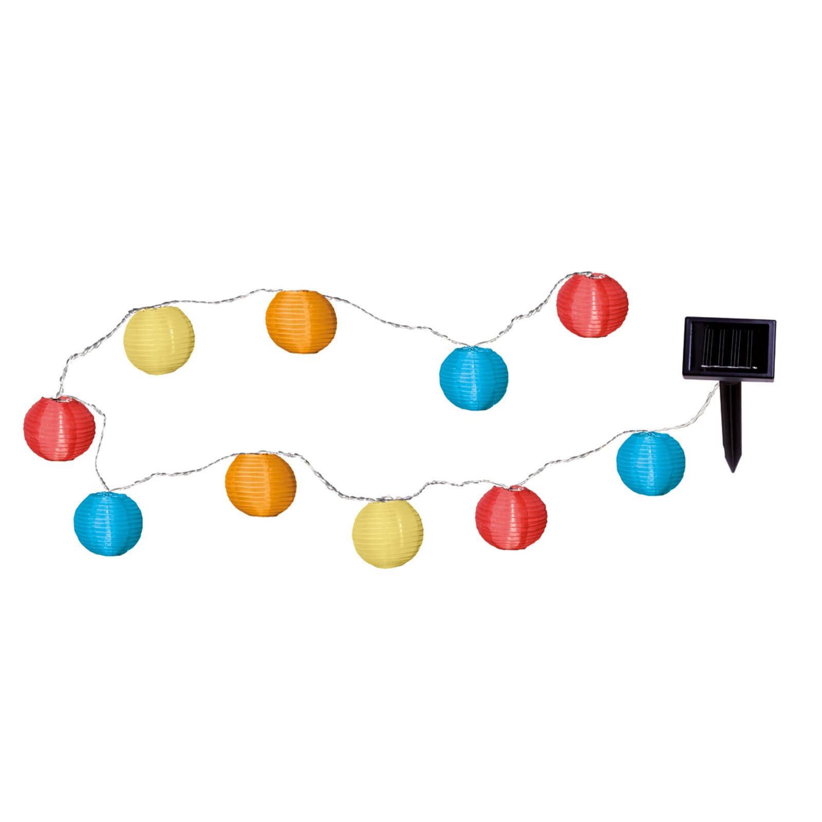 Colourful LED solar string light with 10 lampions