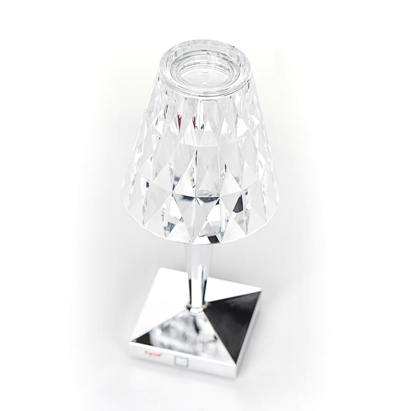 Kartell Battery LED battery-powered table lamp, chrome-coloured, IP54